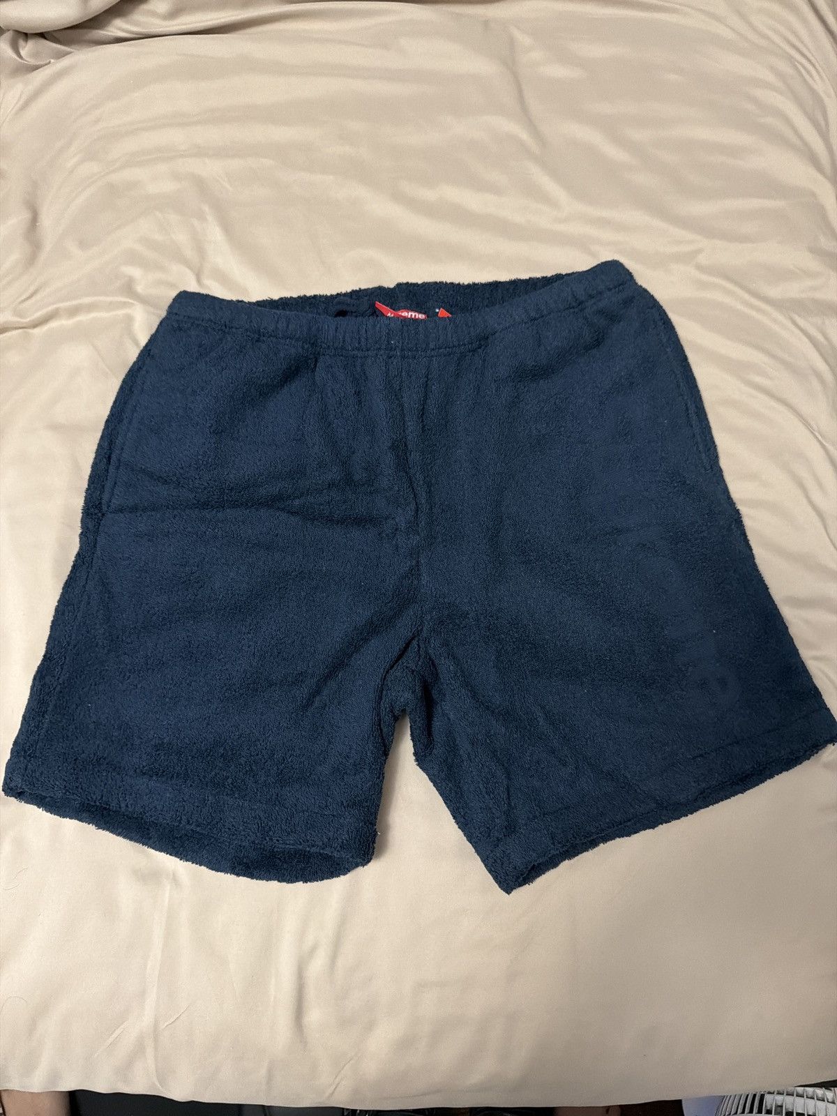 Supreme Terry Cloth Logo Short Navy Blue Medium SS18