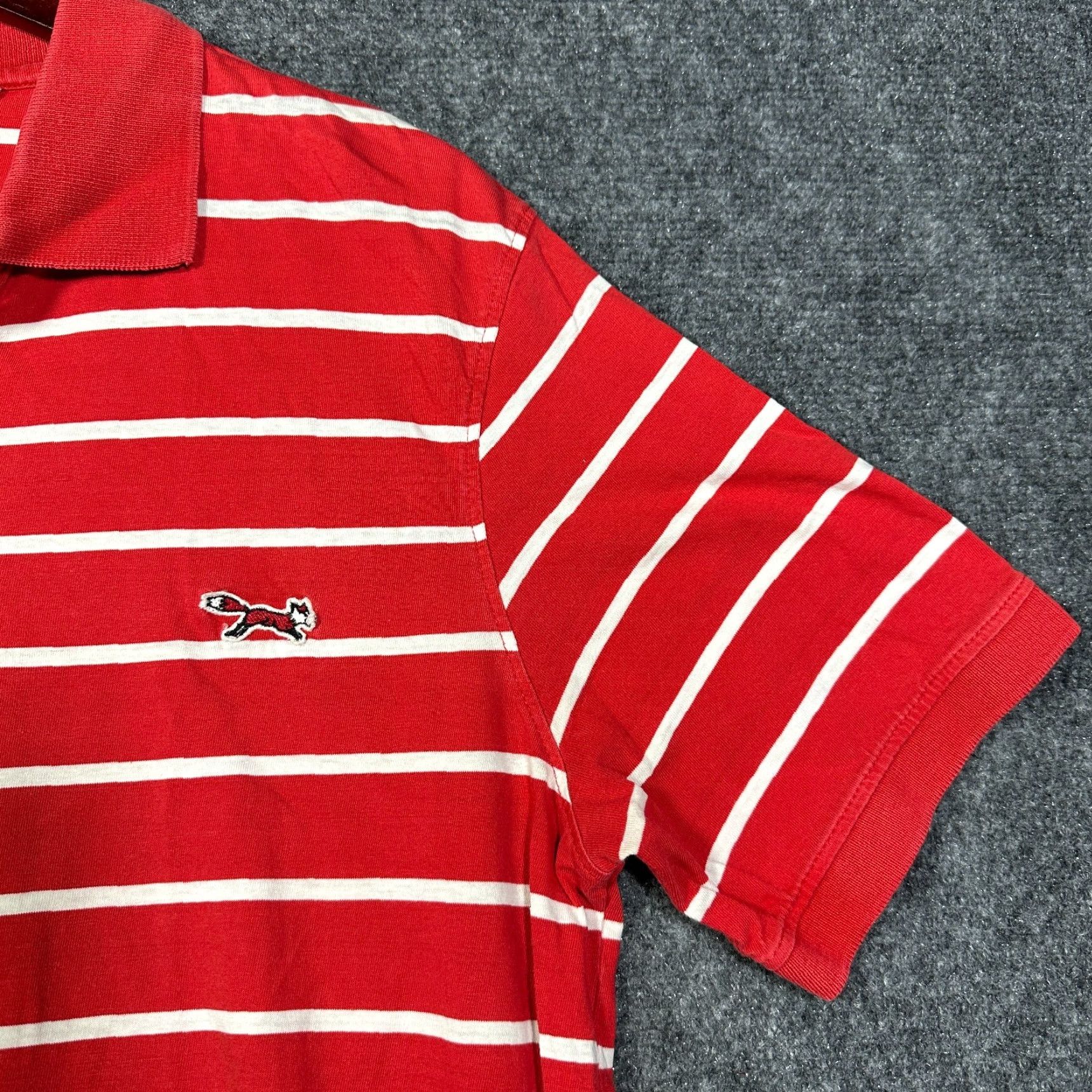 Vintage VINTAGE Retro Fox Polo Shirt Mens L Red White Cotton Striped Short Sleeve Shirt Polo Logo Classic Mens Size US L / EU 52-54 / 3 - 3 Thumbnail