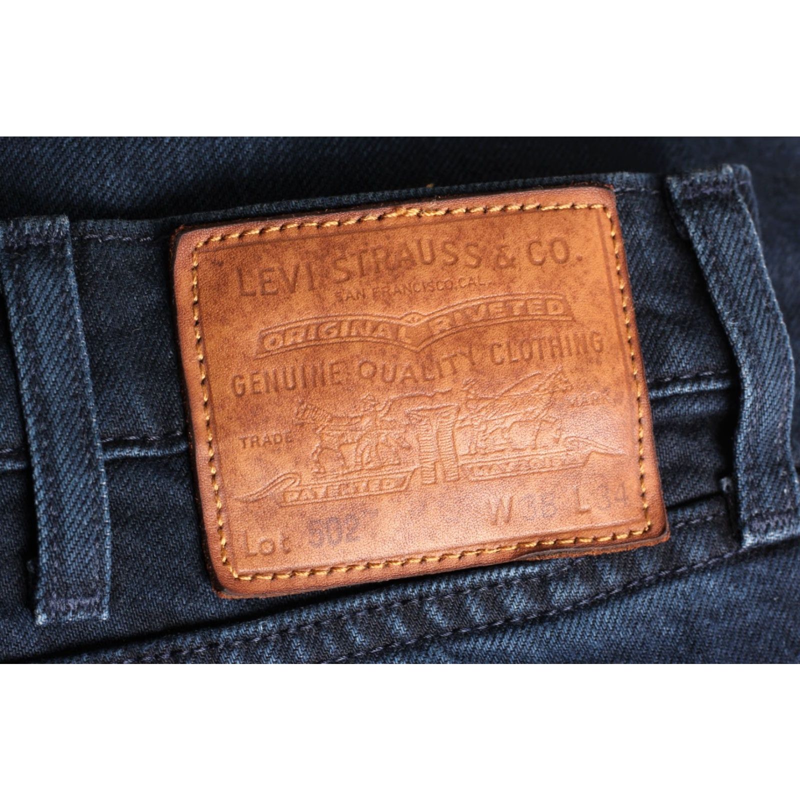 Levi's LEVI’S 502 PREMIUM Big E Tapered Jeans Men 38 Regular Blue Denim Stretch 5-Pocket Rise Mid L32 Vintage No Size US 38 / EU 54 - 4 Thumbnail
