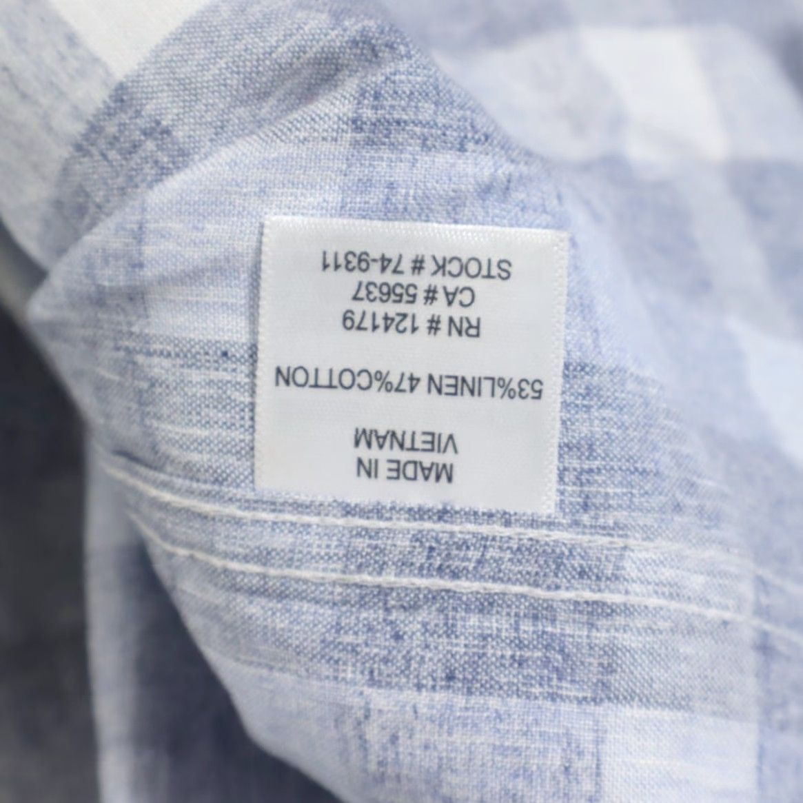 Johnston & Murphy Johnston & Murphy Linen Cotton Blend Plaid Long Sleeve Button Up Shirt Blue Men XL Size US XL / EU 56 / 4 - 7 Thumbnail