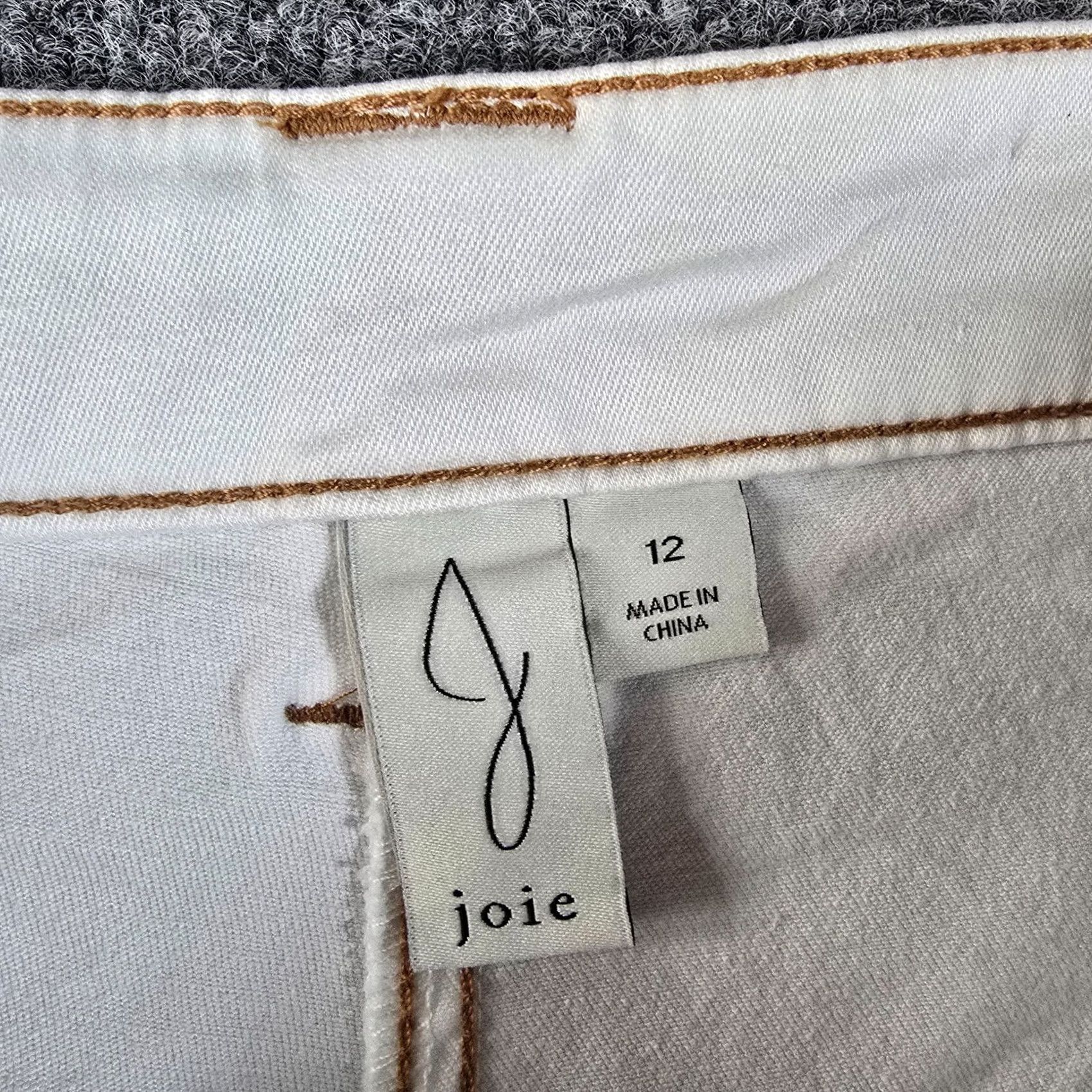 Joie Joie Jeans Womens Size 12 White Carpenter Baggy Straight Leg Cargo Casual Painte Mens Womens Girls Boys Size 34" / US 12 / IT 48 - 4 Thumbnail