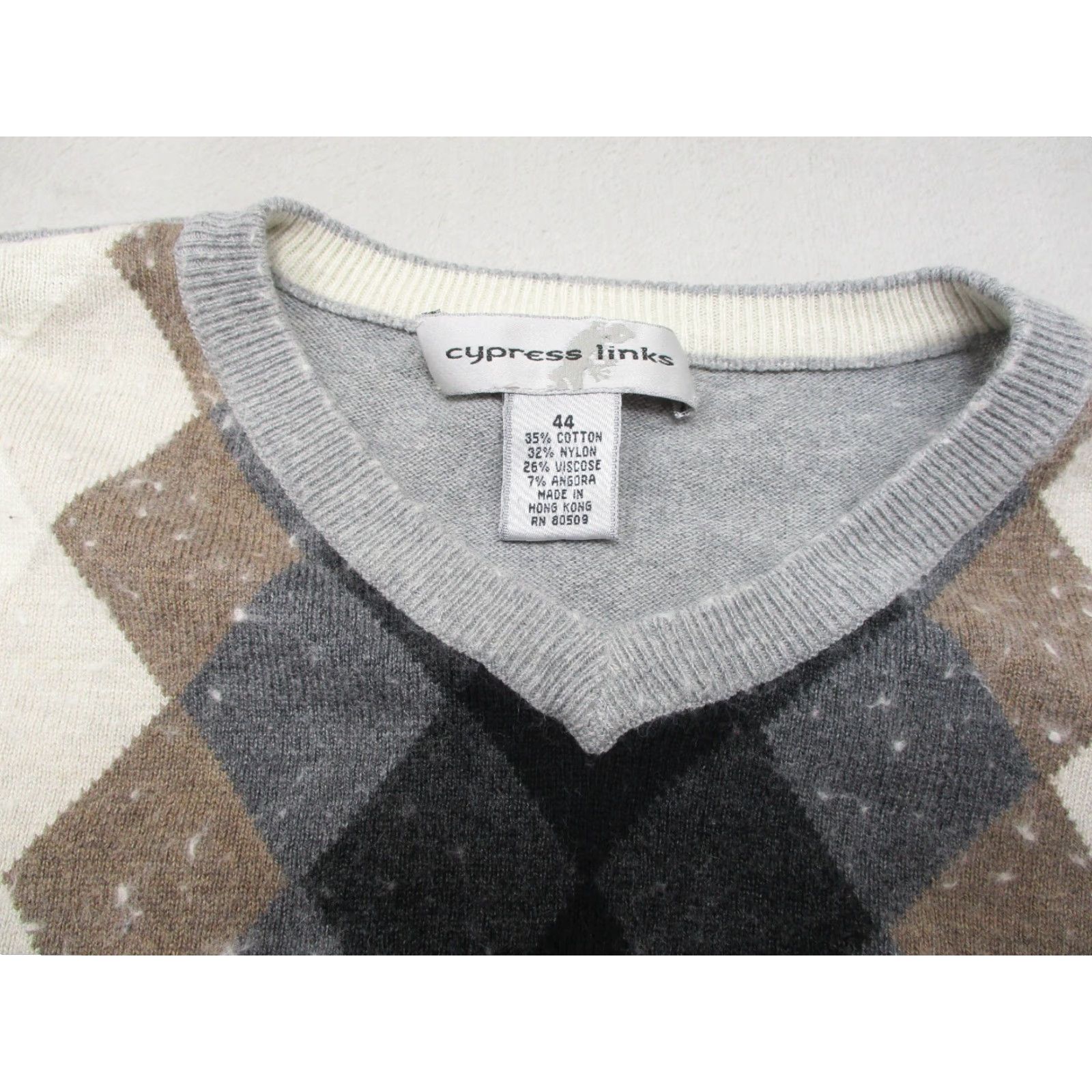 Vintage Cypress Links Mens Large 44 Sweater Golf Long Sleeve Argyle Vintage Casual Regular Knit Pullover Size US L / EU 52-54 / 3 - 4 Thumbnail