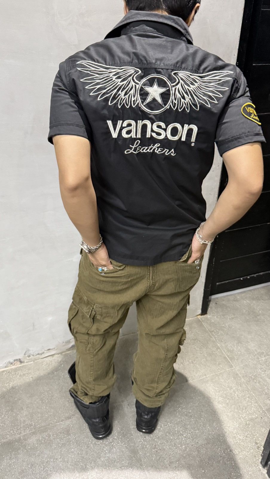 Vanson Leathers Vanson Leathers Wings Button Up Short Sleeve Shirt Size US M / EU 48-50 / 2 - 21 Thumbnail