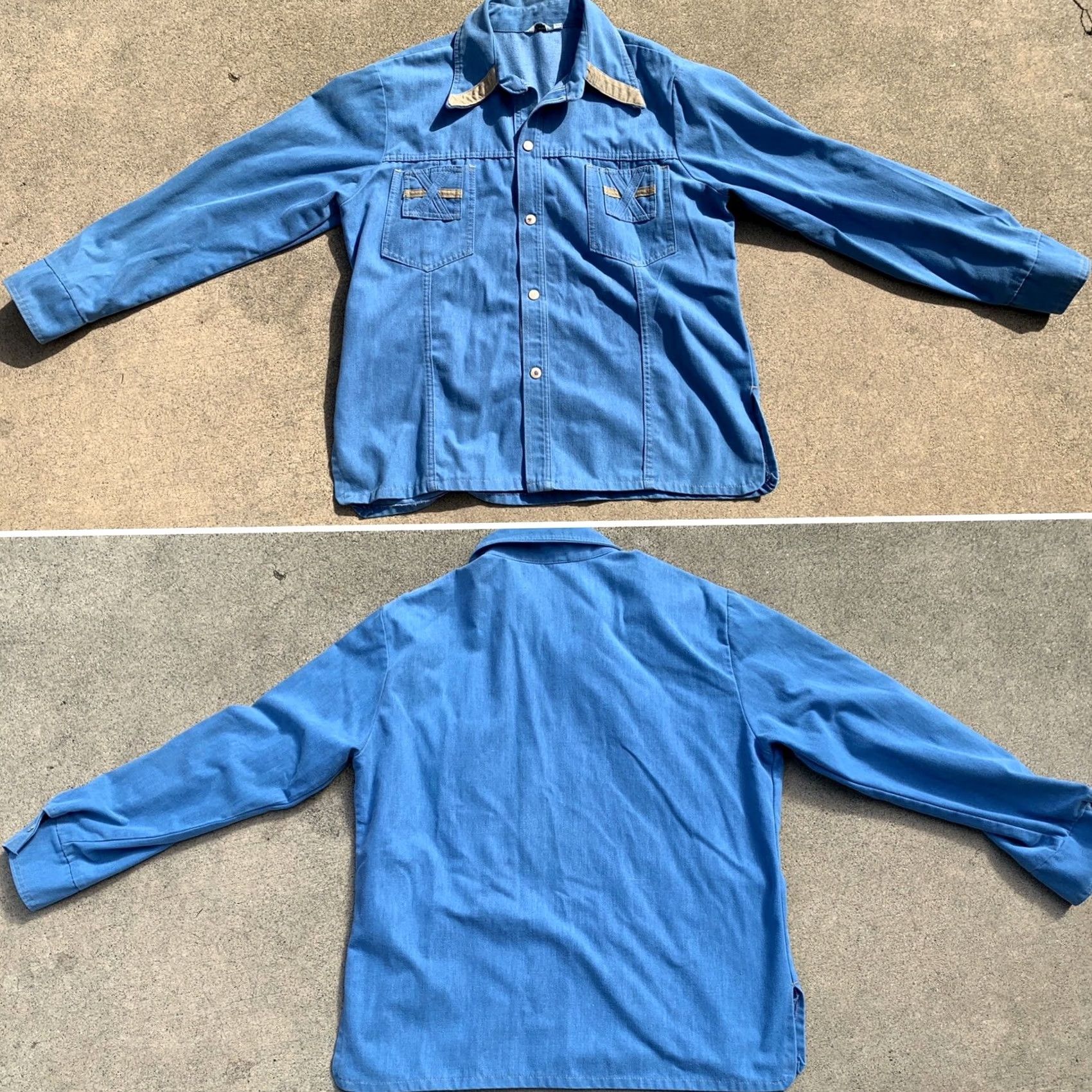 Denime VINTAGE Distinctive Sportswear Denim Jacket Shirt L 70s Blue Shirt Mens/N/A Size US L / EU 52-54 / 3 - 6 Thumbnail