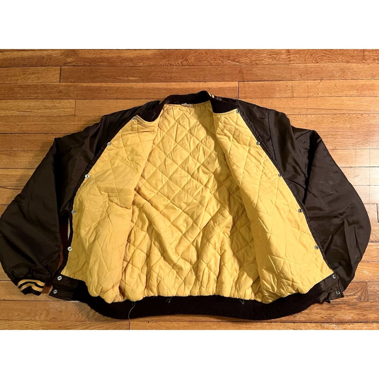 Vintage VINTAGE Birdie Vikings Baseball Satin Bomber Jacket Men’s XL Brown Quilt Lined Size US XL / EU 56 / 4 - 7 Thumbnail