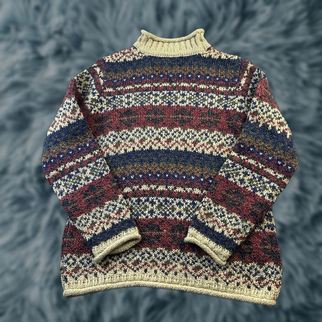 Vintage VINTAGE Carolyn Taylor Sweater Womens Small Fair Isle Nordic Knit Roll Neck Size S / US 4 / IT 40 - 1 Thumbnail
