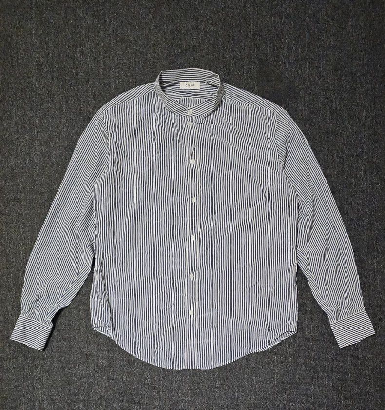 Celine Celine Striped Stand-Collar Shirt-yf Size US L / EU 52-54 / 3 - 1 Thumbnail
