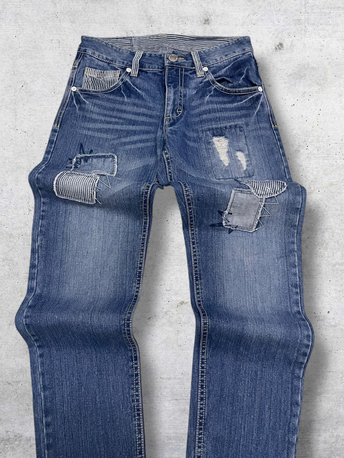 Japanese Brand VINTAGE CAESSE CFAFTES JAPAN DESIGNER ART PATCHWORK DENIM Size US 30 / EU 46 - 4 Thumbnail
