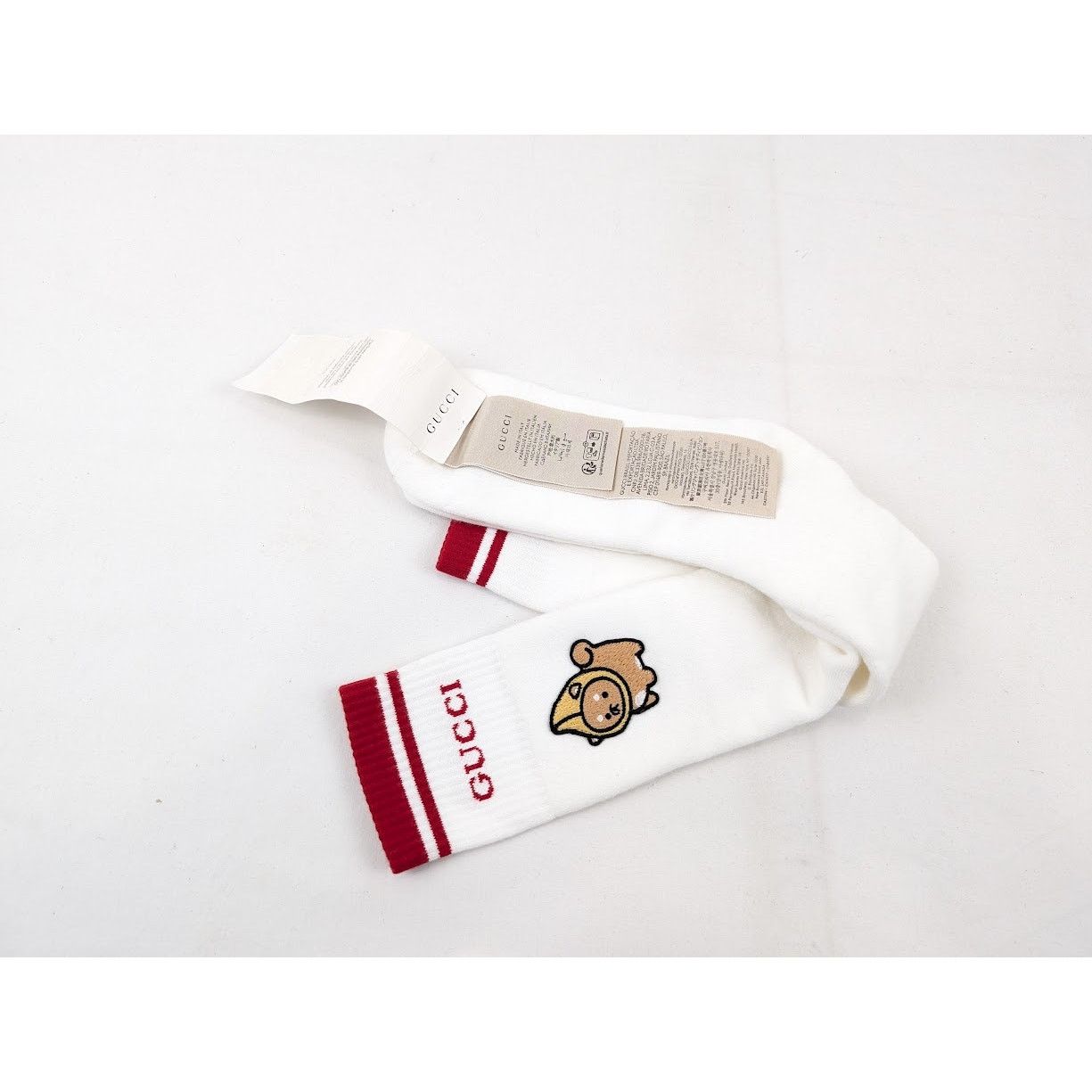 Gucci o1rshd1 Size: M / Socks in White/Red Size ONE SIZE - 8 Thumbnail