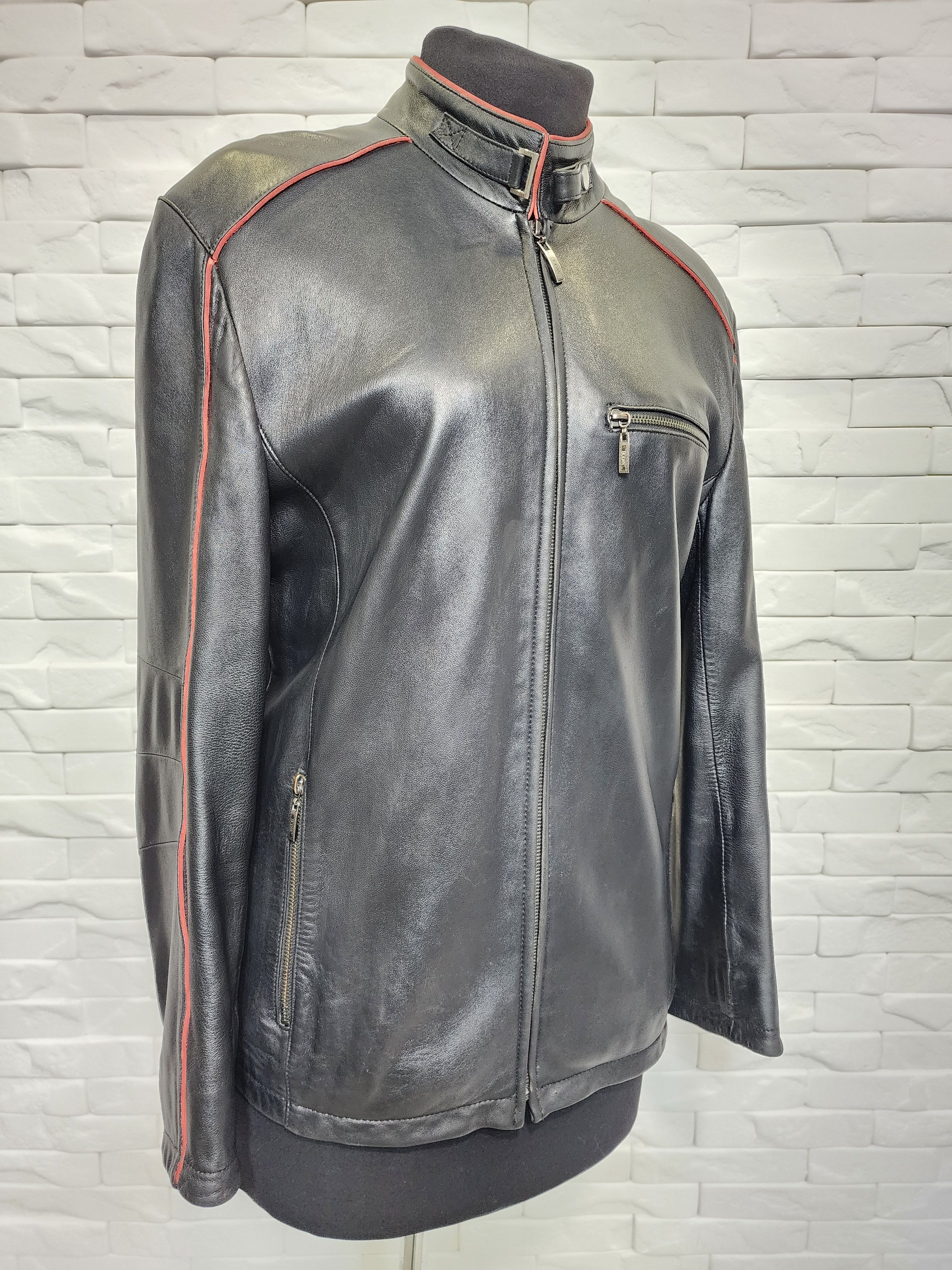 Genuine Leather Stylish Black Genuine Leather Jacket: Men's Zippered Style Size US M / EU 48-50 / 2 - 3 Thumbnail