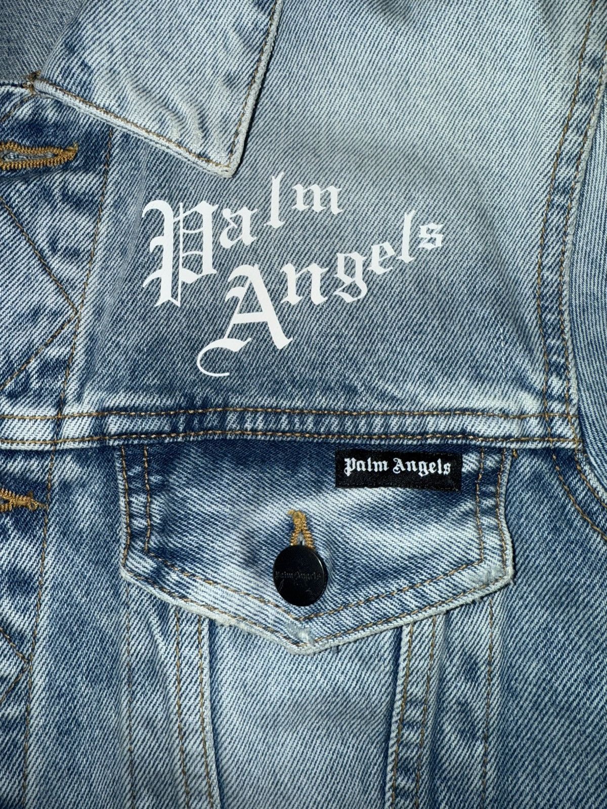 Palm Angels Palm Angels Sacred Heart Denim Jacket Size US S / EU 44-46 / 1 - 4 Thumbnail