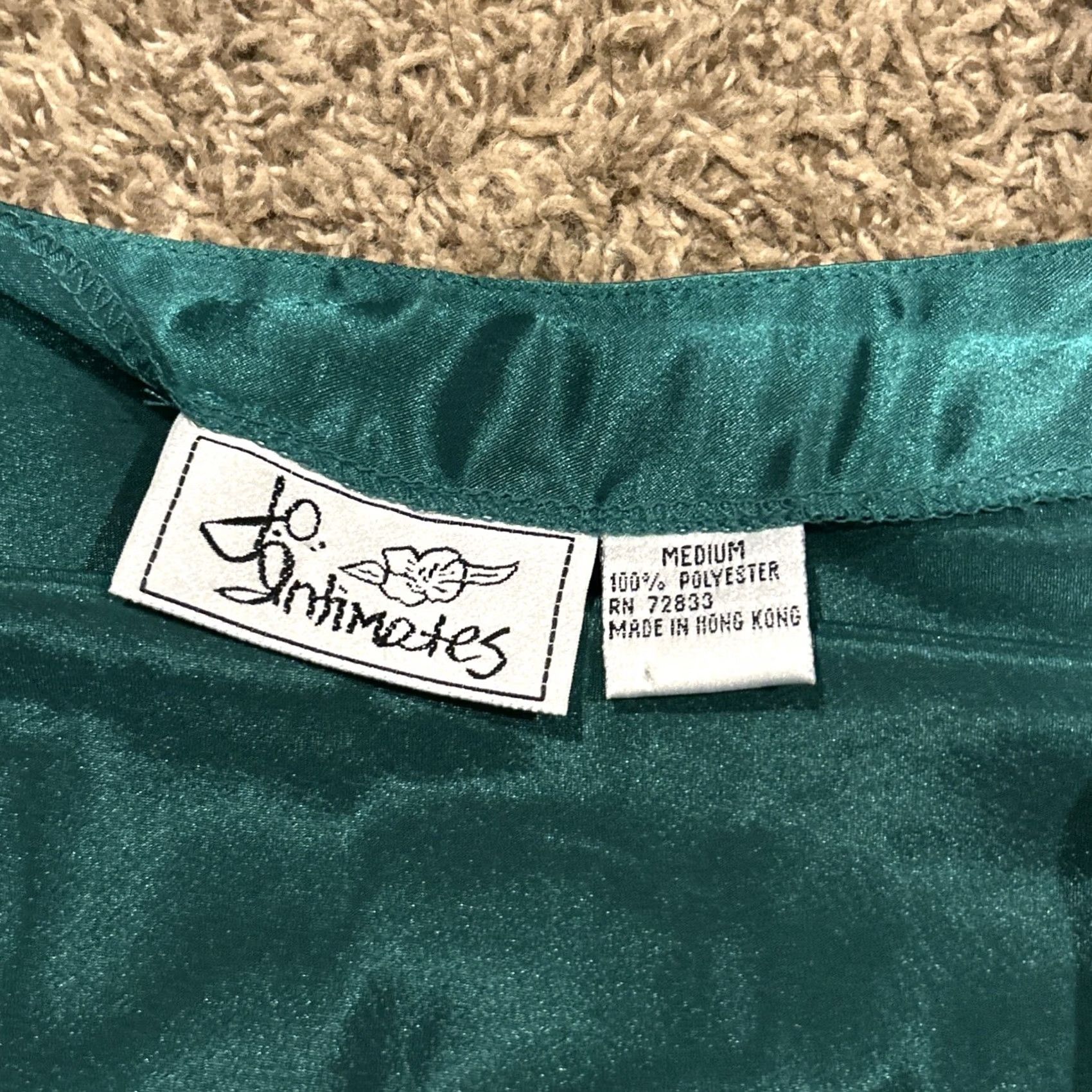 Vintage VINTAGE Jo Intimates Slip Shirt? 90s Green Satin 100% Polyester Medium Womens Full Slip 90s Wedding Bridal Coquette A47 Size M / US 6-8 / IT 42-44 - 2 Thumbnail