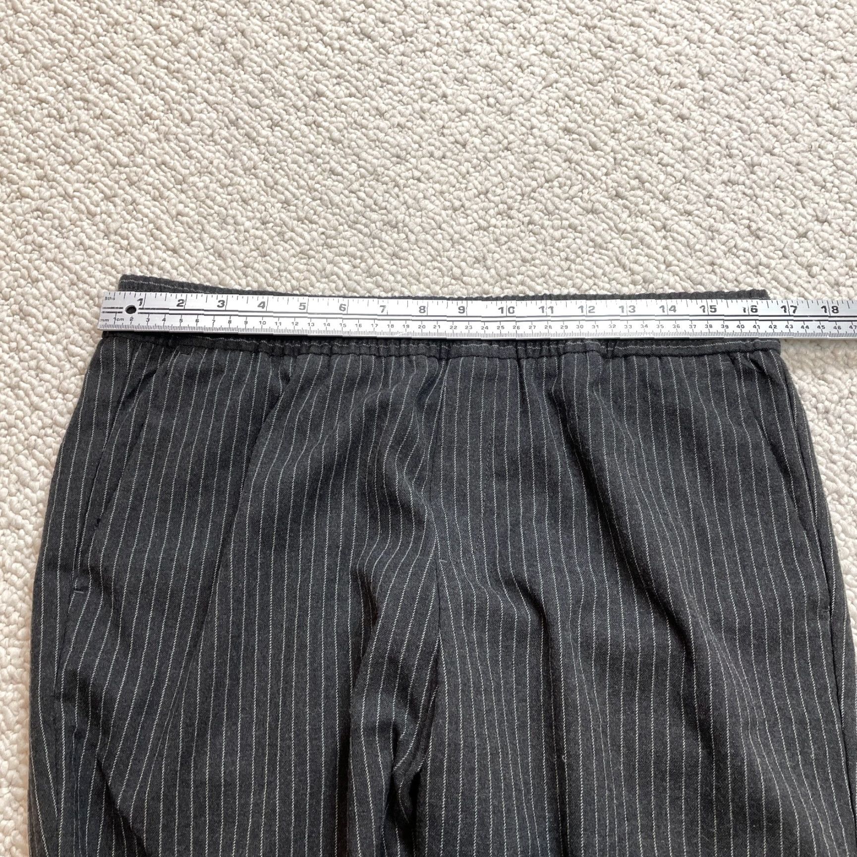 Banana Republic VINTAGE Banana Republic Pants Womens 12 Gray Striped Soft Elastic Waist Pockets 33x27.5 Size 34" / US 12 / IT 48 - 5 Thumbnail