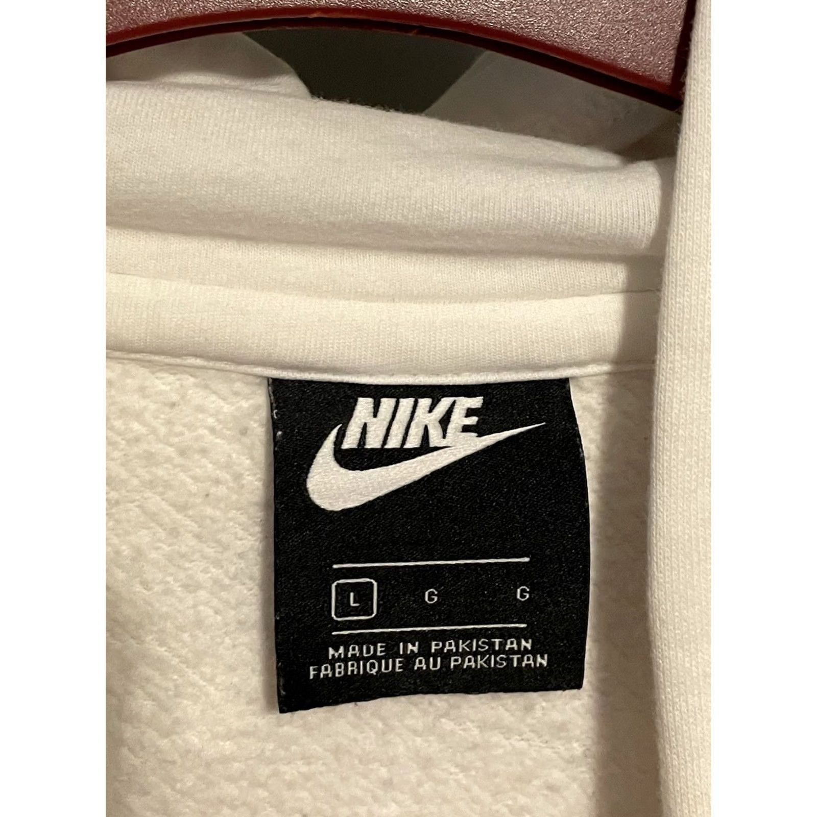 Nike Nike Sportswear Hoodie Shirt Mens Pullover Hooded Pockets White Large Regular Cotton Polyester Fleece Size US L / EU 52-54 / 3 - 4 Thumbnail