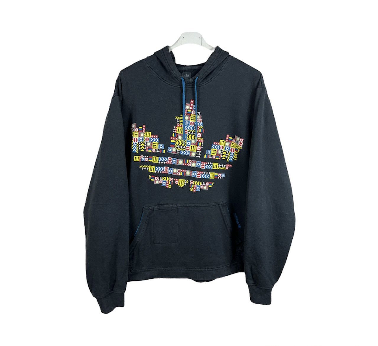 トップス Y2K 90s OLD adidas hoodie Vintage Adidas Grey Tag Cozy Hooded Big Logo Center Hoodie