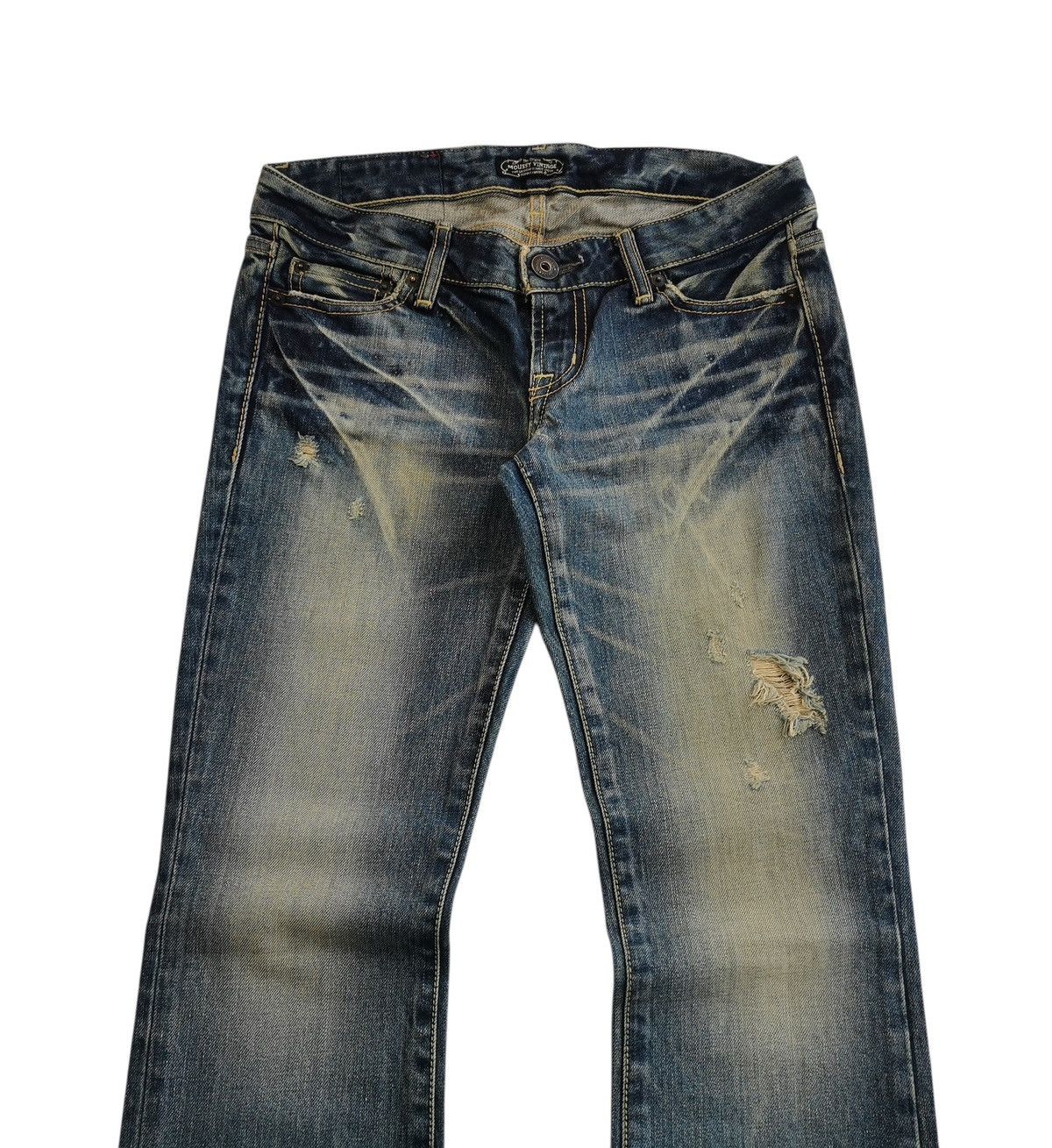 MOUSSY Moussy Japan Flare & Bootcuts Mudded Distressed Denim Jeans Size 28" / US 6 / IT 42 - 3 Thumbnail