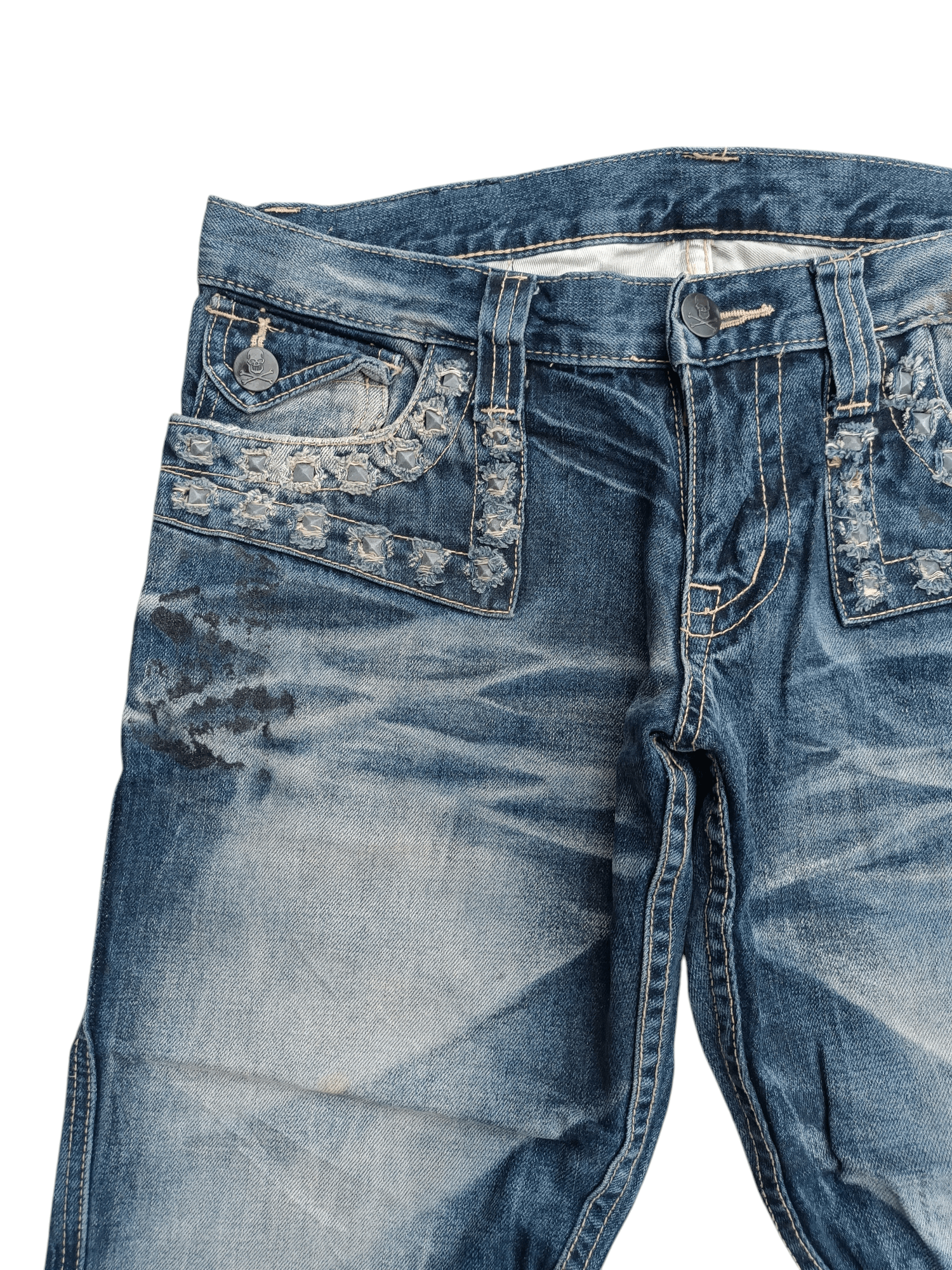 Japanese Brand × Seditionaries × Vintage FLARED💥ARMY OF NO WHISKERS STUD SEDITIONARIES DENIM Size US 32 / EU 48 - 16 Thumbnail