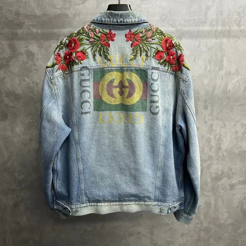 Gucci Gucci The latest blue Sanskrit embroidery pattern logo deni Size US L / EU 52-54 / 3 - 2 Thumbnail