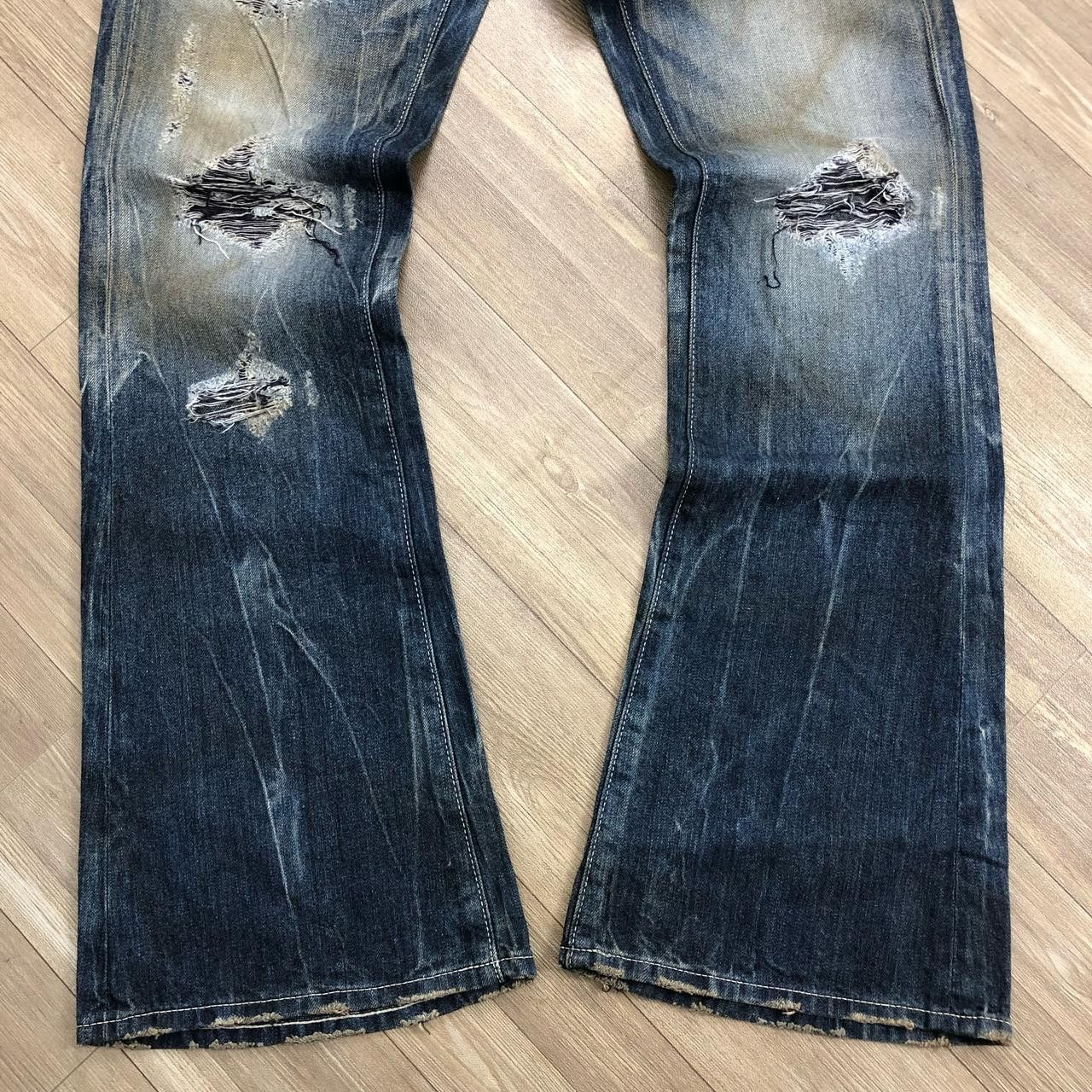 If Six Was Nine × Vanquish Vanquish Distressed Flared Denim Size US 31 - 5 Thumbnail