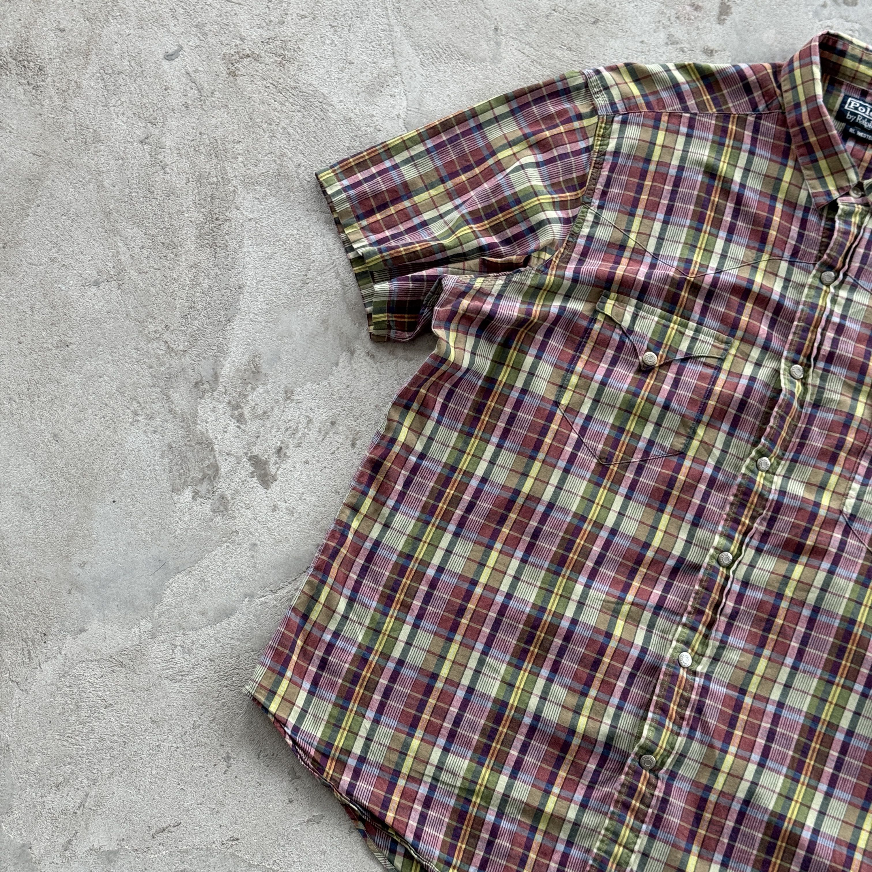 Polo Ralph Lauren 90s Polo Ralph Lauren RL Western Short Sleeve Plaid Shirt Size US M / EU 48-50 / 2 - 3 Thumbnail