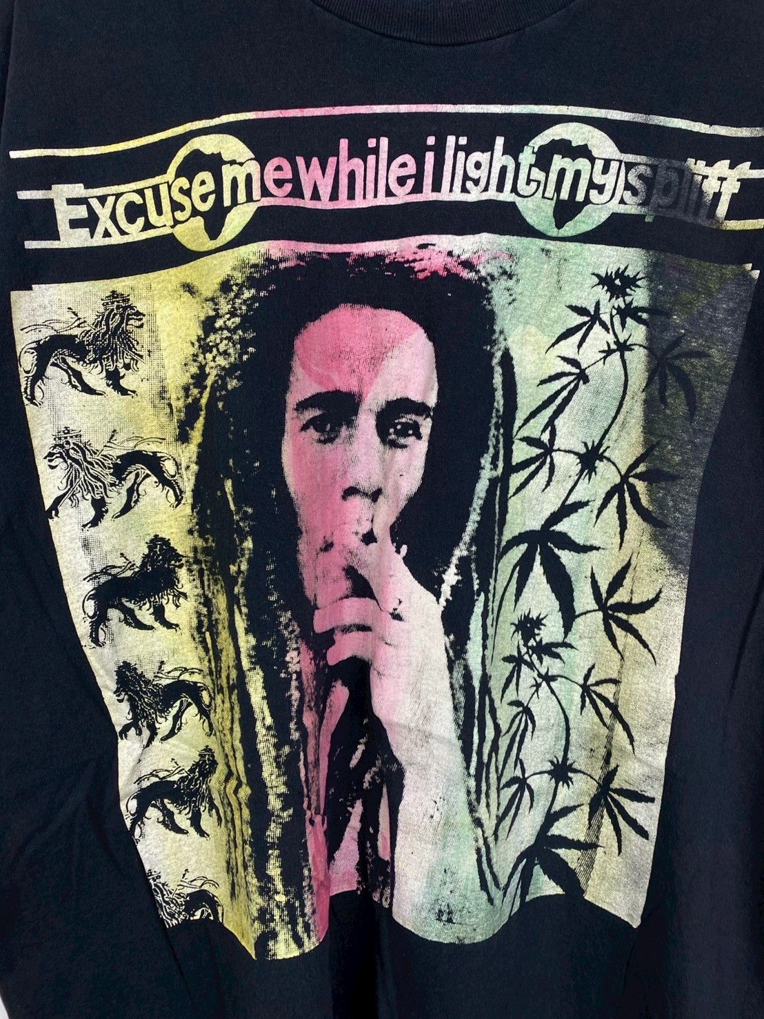 Bob Marley Vintage Bob Marley While I Light My Spliff T-Shirts DO1181 Size US XXL / EU 58 / 5 - 3 Thumbnail