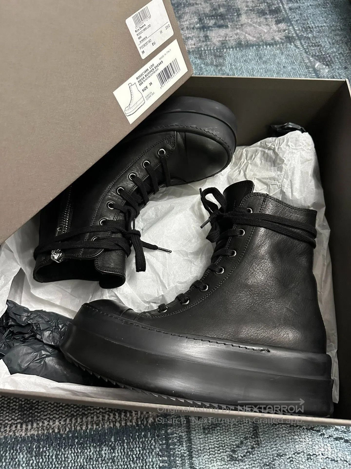 Rick Owens Rick Owens Main Line Black Thick Sole Boots. Size US 5 / IT 35 - 8 Thumbnail