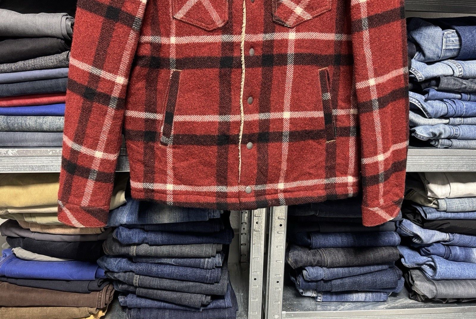 Nudie Jeans Nudie Jeans Lenny Wool Check Plaid Sherpa Boa Jacket Size US S / EU 44-46 / 1 - 5 Thumbnail