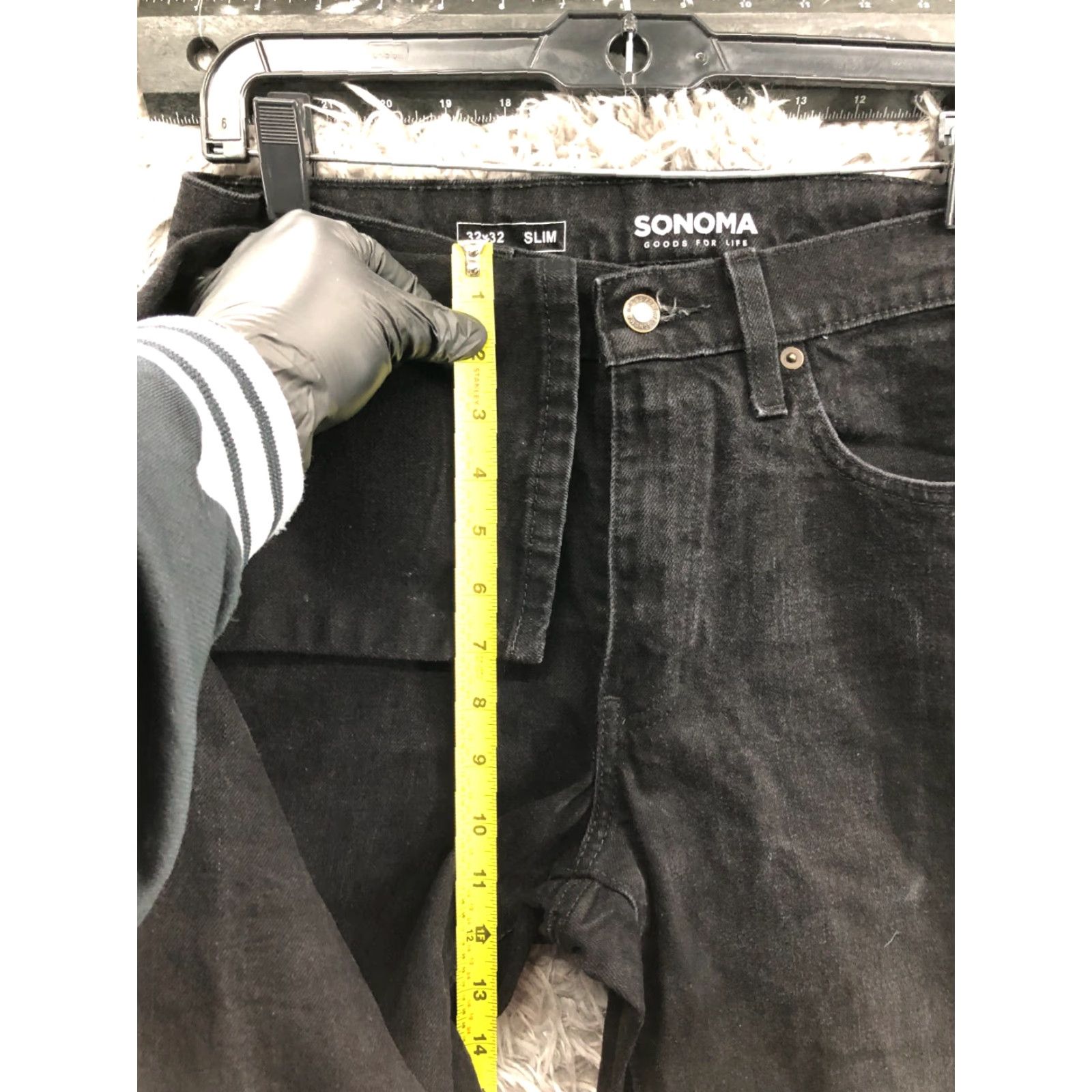 Vintage Sonoma Jeans Slim Straight Dark Wash Black 32x32 Mens Mid Rise 5-Pocket Denim Cotton Blend Slim Fit Size US 32 / EU 48 - 4 Thumbnail
