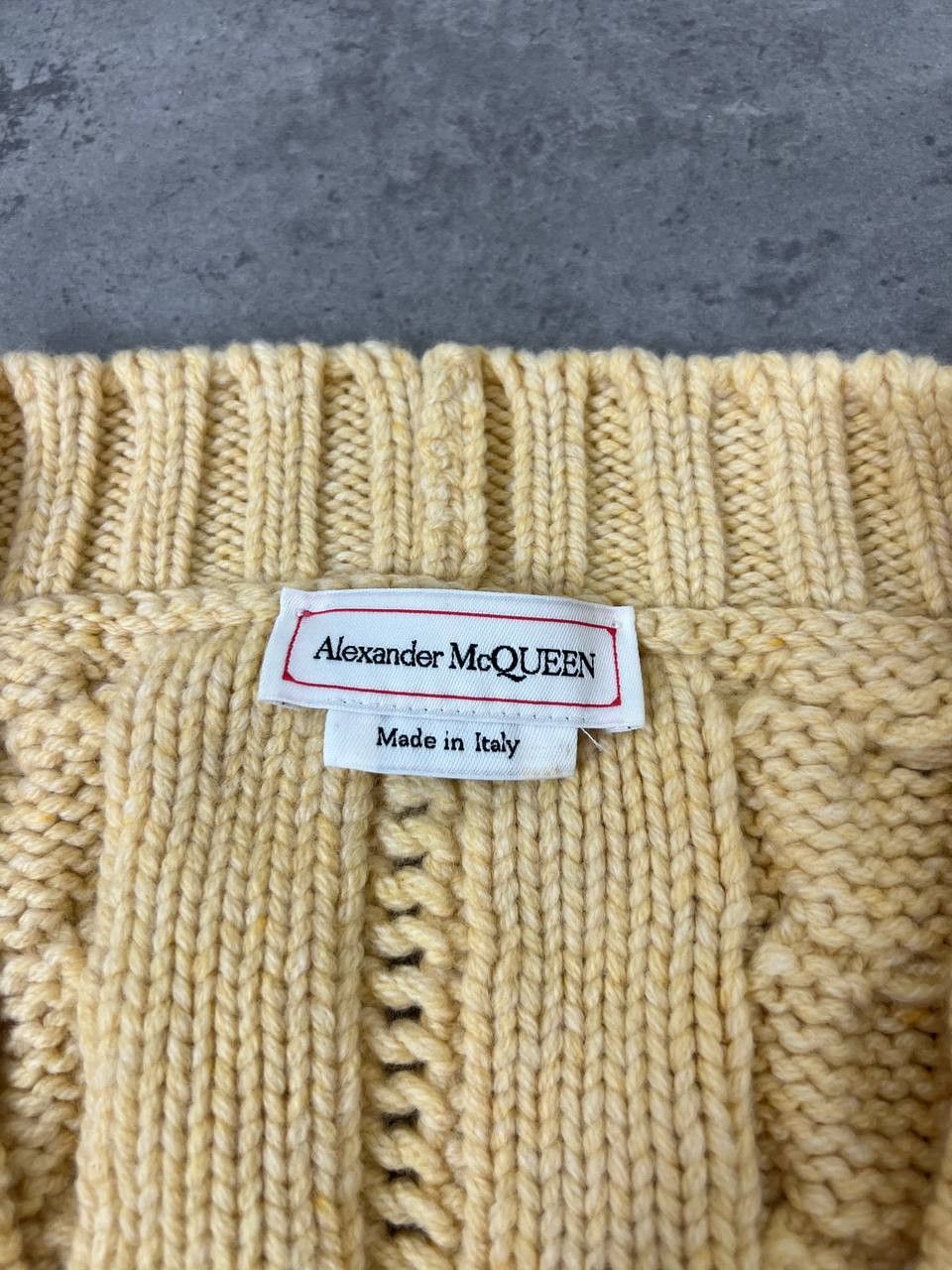Alexander McQueen Alexander McQueen Jumper Womens Yellow Cable Wool 100% Size M / US 6-8 / IT 42-44 - 8 Thumbnail