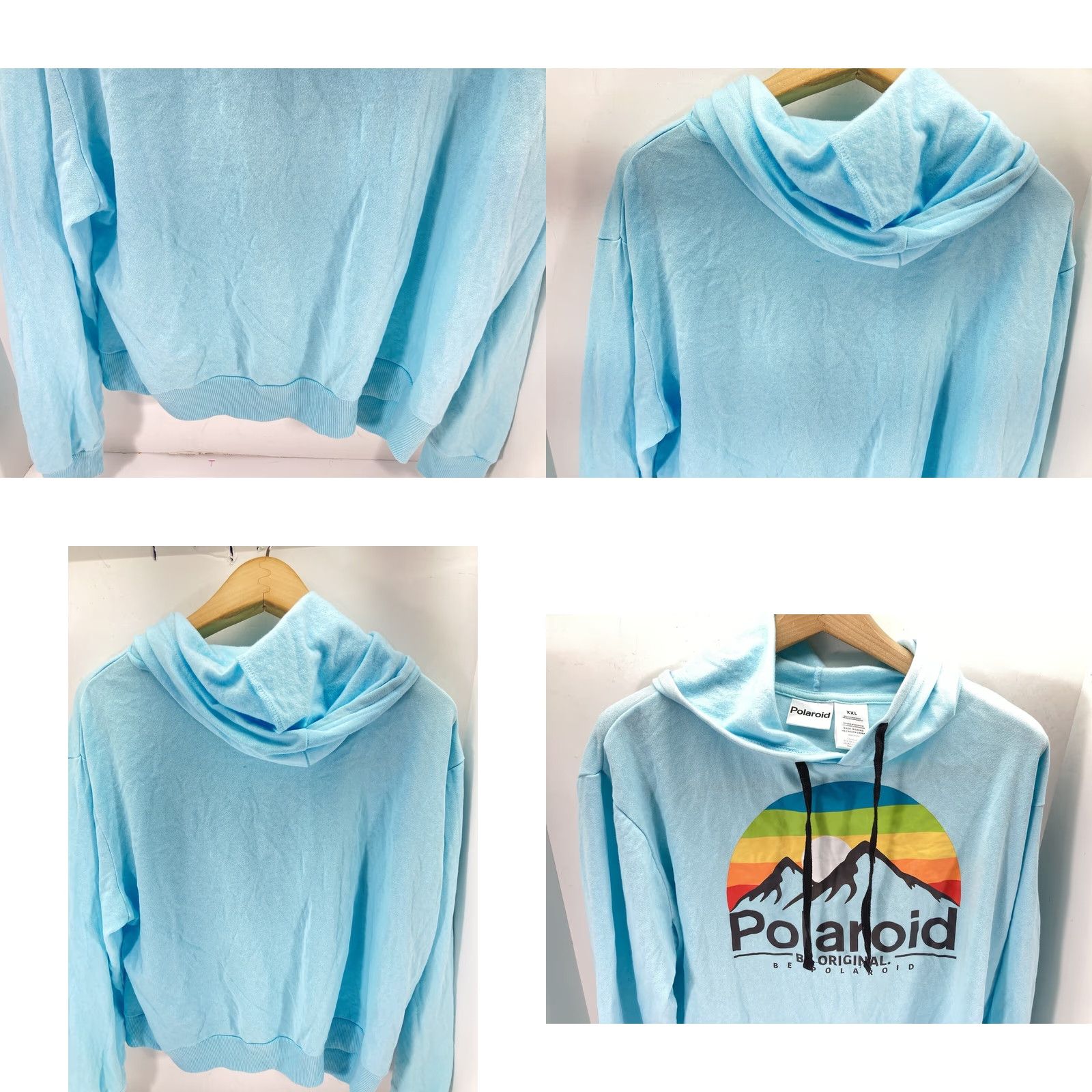 Polaroid Polaroid Sweatshirt Hoodie Women 2XL Teal Blue Pullover Casual Graphic Crop Shirt Size XXL / US 16-18 / IT 52-54 - 8 Thumbnail