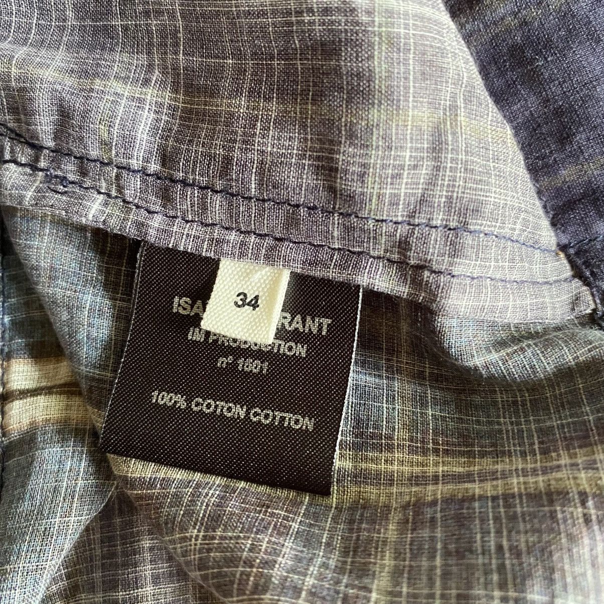 Isabel Marant Etoile ISABEL MARANT ETOILE Navy Plaid Open-Front Shirt Size XXS / US 00 / IT 34 - 8 Thumbnail