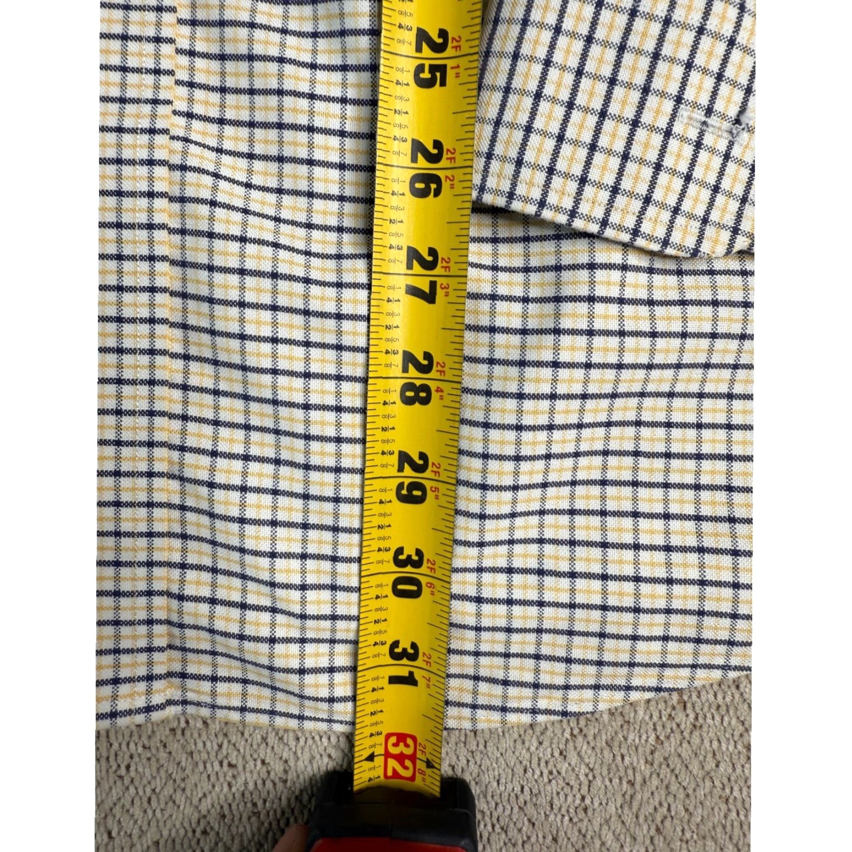 Vintage L.L.Bean Button-Down Shirt Plaid Long Sleeve Mens 17.5 Beige Wrinkle Resistant Pocket Classic Regular Size US XXL / EU 58 / 5 - 5 Thumbnail