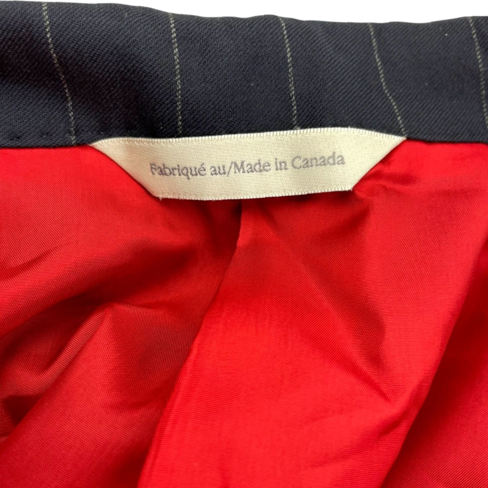 Vintage Samuelsohn Blazer Navy Pinstripe 37R Wool Double Breasted DB Gable Flannel Men’s 6-Button Vintage? Not Vintage Size 36R - 4 Thumbnail