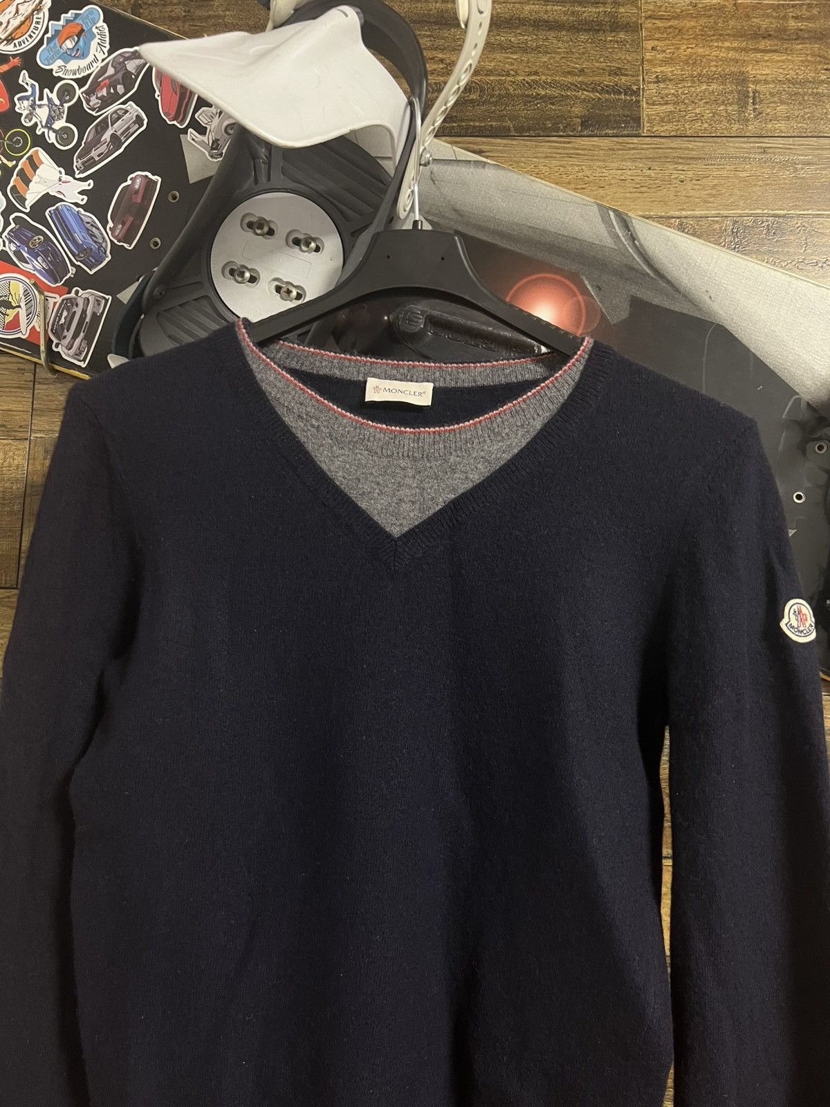 Moncler MONCLET Maglia Tricot Girocollo Logo Patch Wool Sweater Size US XS / EU 42 / 0 - 3 Thumbnail