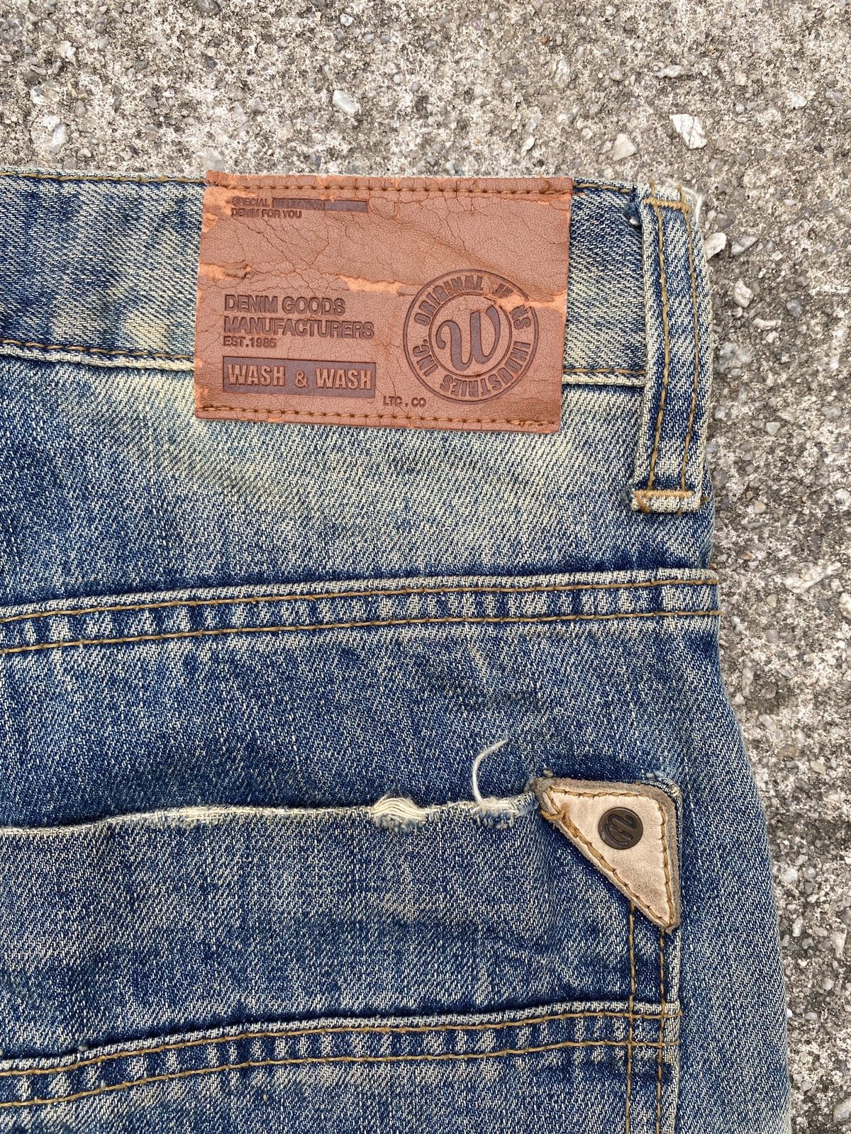 Japanese Brand 2000s - Wash & Wash Rusty Distressed Claws Mark Jeans Size US 32 / EU 48 - 17 Thumbnail