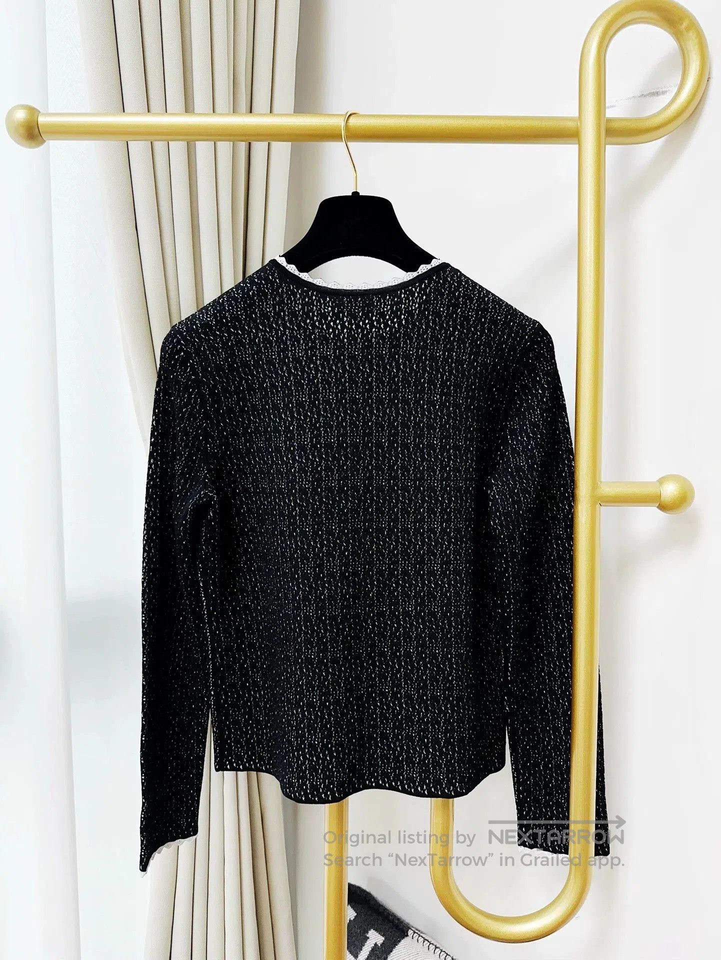 Chanel Chanel Black White Trim Knit Cardigan. Size US XS / EU 42 / 0 - 3 Thumbnail