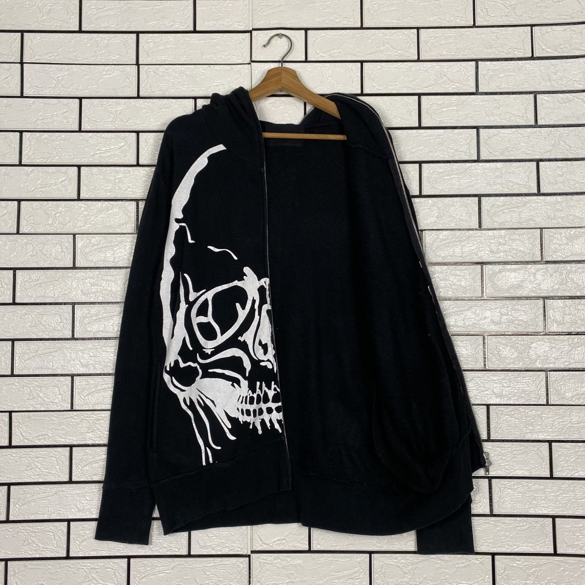 Hysteric Glamour 🔥HOODIE ZIPPER SWEATER GLAD NEWS SKELETON BONE BIG LOGO Size US M / EU 48-50 / 2 - 12 Thumbnail