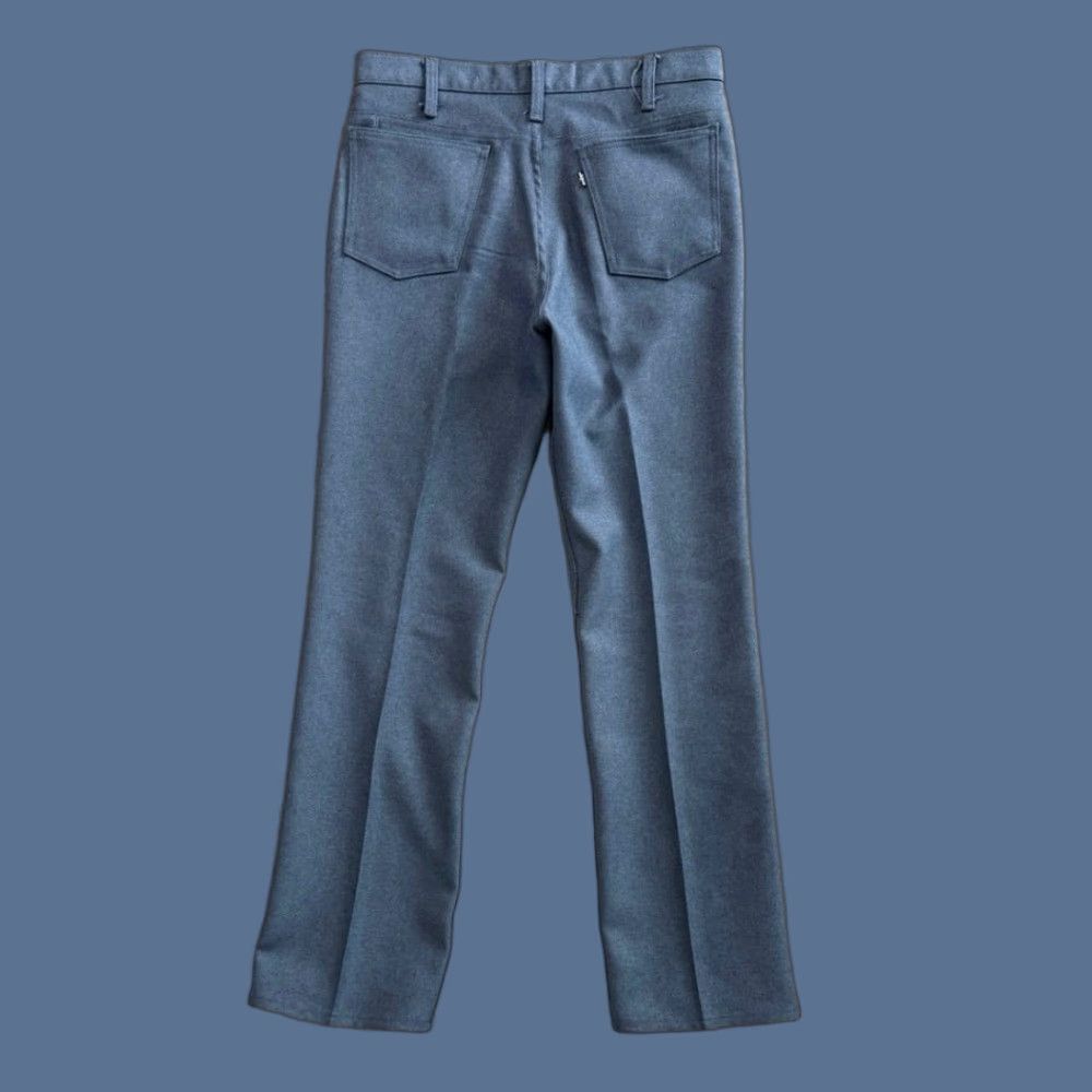 Levi's VINTAGE Levi's 10517 Black Tab Flare Pants 33x31 Mens 70s 80s Button Zip Dress Pants Solid Blue USA Made Bootcut Regular Size US 33 - 1 Thumbnail