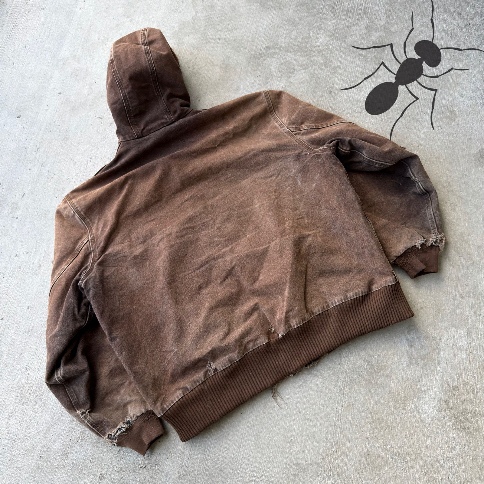 Carhartt × Vintage Vintage Y2K Carhartt J130 DKB brown hooded work wear jacket Size US XL / EU 56 / 4 - 6 Thumbnail