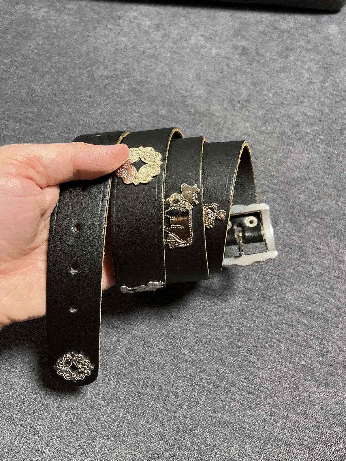 Cowboy Equipment × Vintage Etro Style Vintage Swiss Leather Cows Belt Size ONE SIZE - 1 Thumbnail
