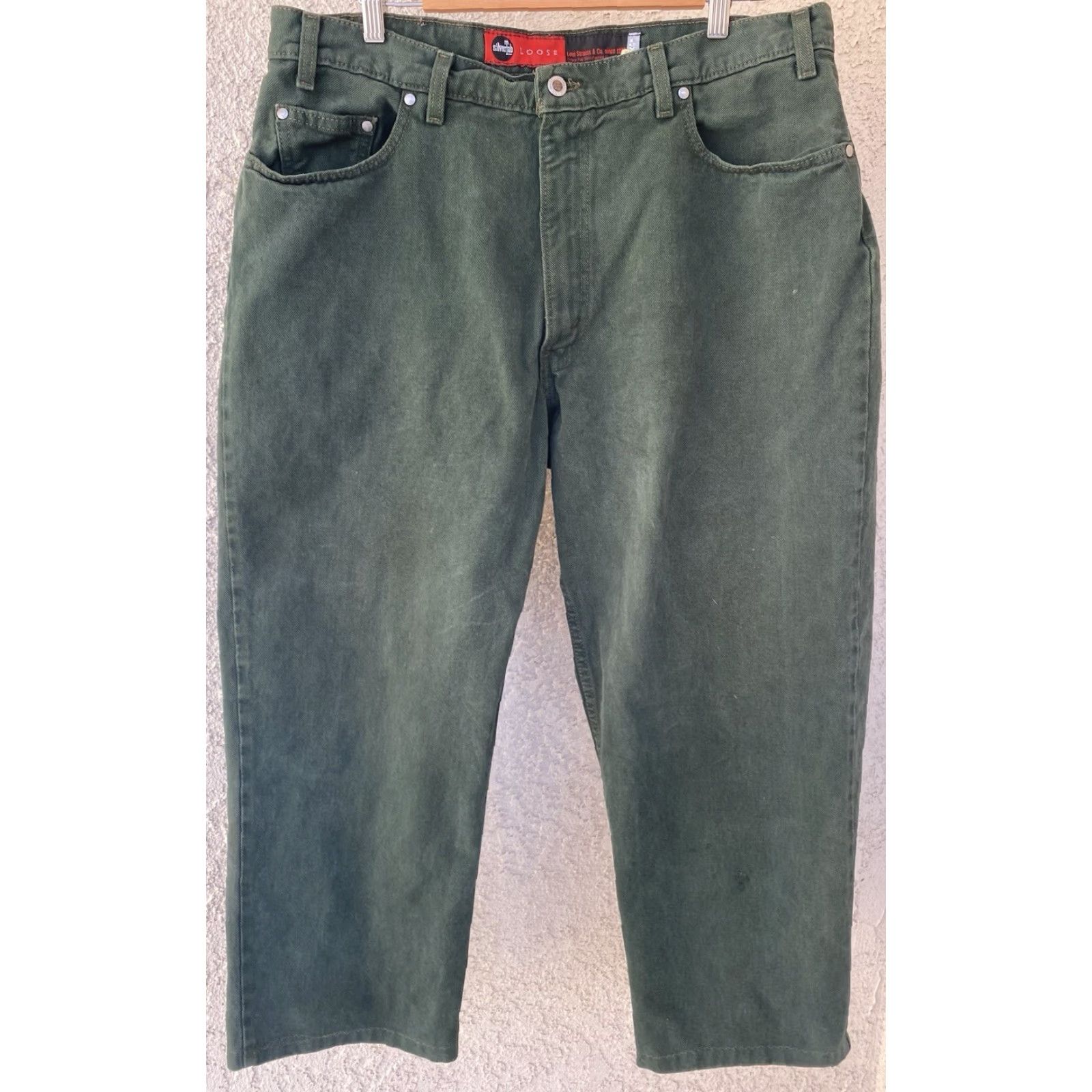 Vintage VINTAGE Levi’s SilverTab Loose Fit Jeans Green Denim 38 25.5 Inseam 5-Pocket USA Grunge 90s Mens Size US 38 / EU 54 - 4 Thumbnail