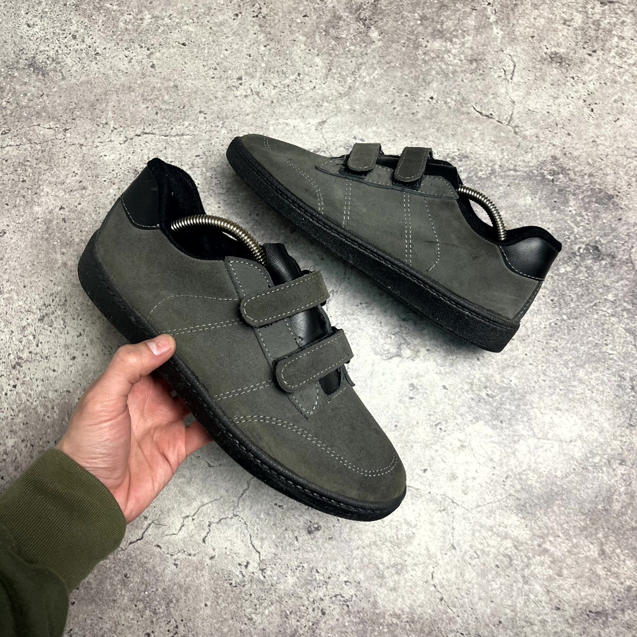 Vintage Vintage Suede Double Strap Gray/Black Sneakers Size EU 42 Size US 9 / EU 42 - 1 Thumbnail