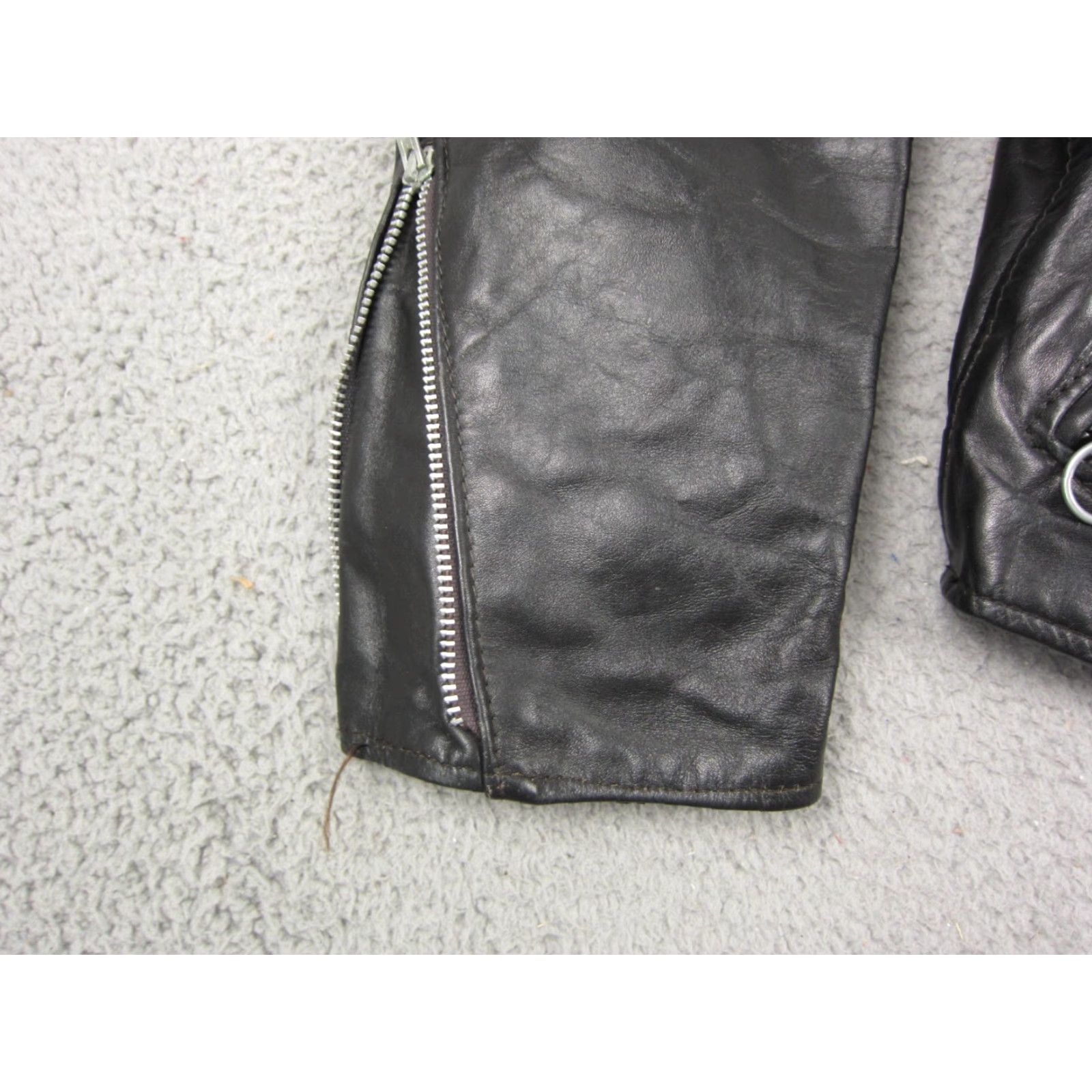 Brooks VINTAGE Brooks Leather Jacket Mens M Black Cafe Racer 50s 60s Biker Leather Jacket Short Zip Full Zip Lined 80s 90s Motorcycle Men Jacket Size US M / EU 48-50 / 2 - 4 Thumbnail