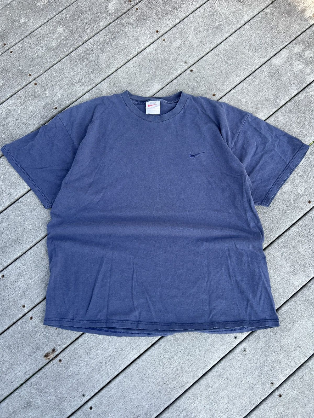 Nike × Vintage Vintage blue Nike shirt Size US L / EU 52-54 / 3 - 1 Thumbnail