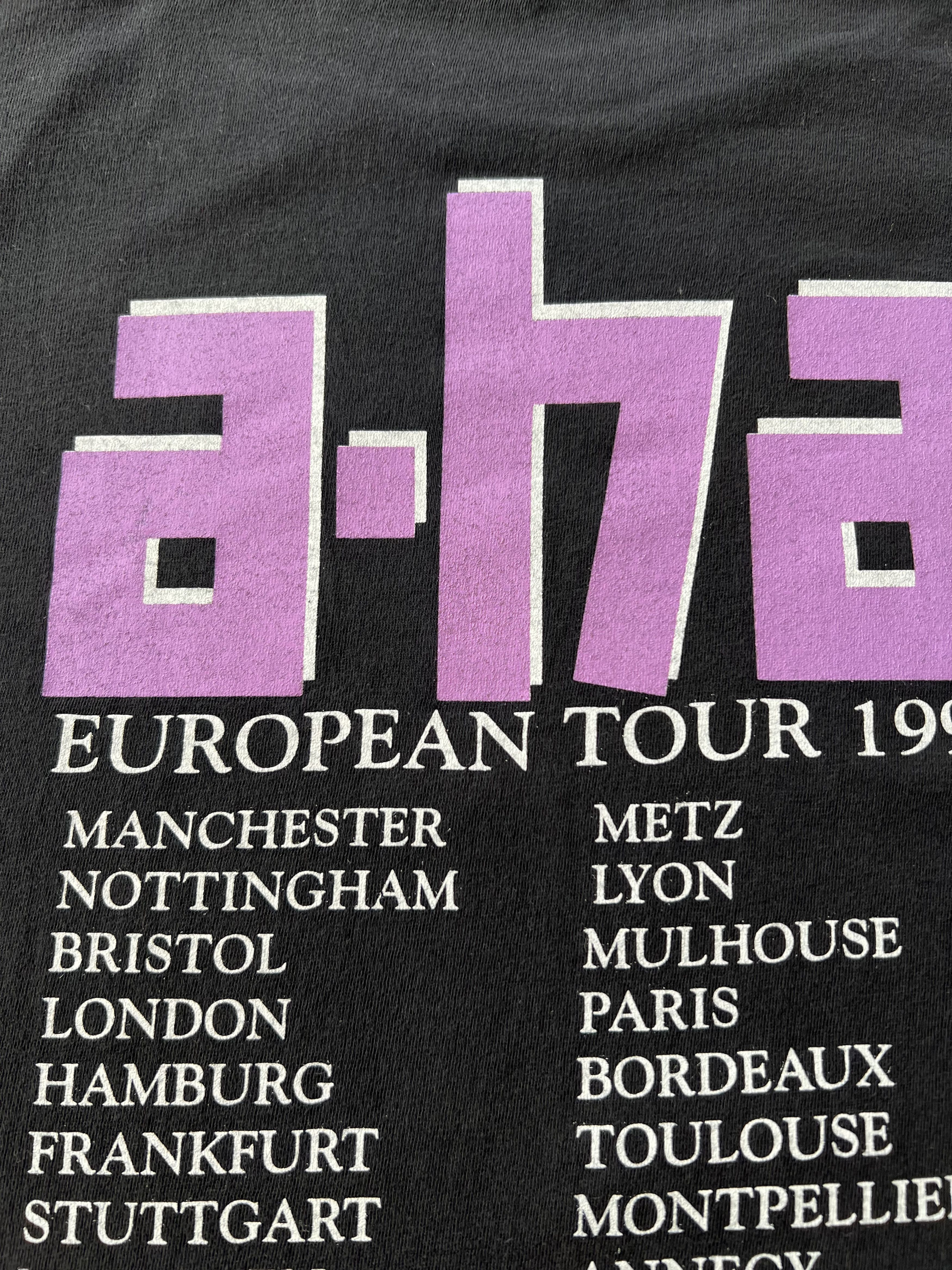 Band Tees Vintage 1991 A-ha Pop Band European Tour Black T-shirt Size US XL / EU 56 / 4 - 13 Thumbnail