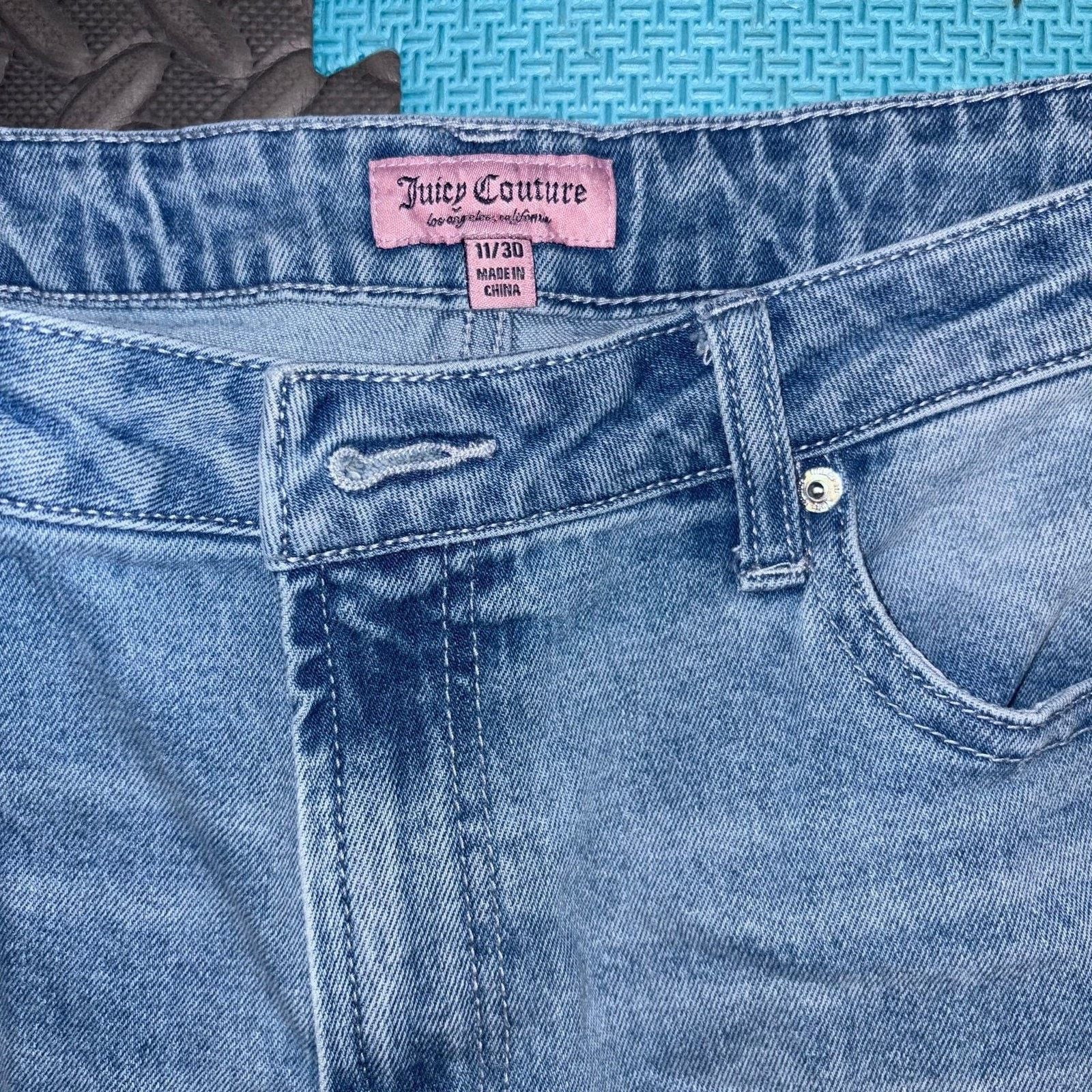 Juicy Couture Juicy Couture Abbot Rhinestone Blue Carpenter Jeans 11/30 Size 30" / US 8 / IT 44 - 2 Thumbnail