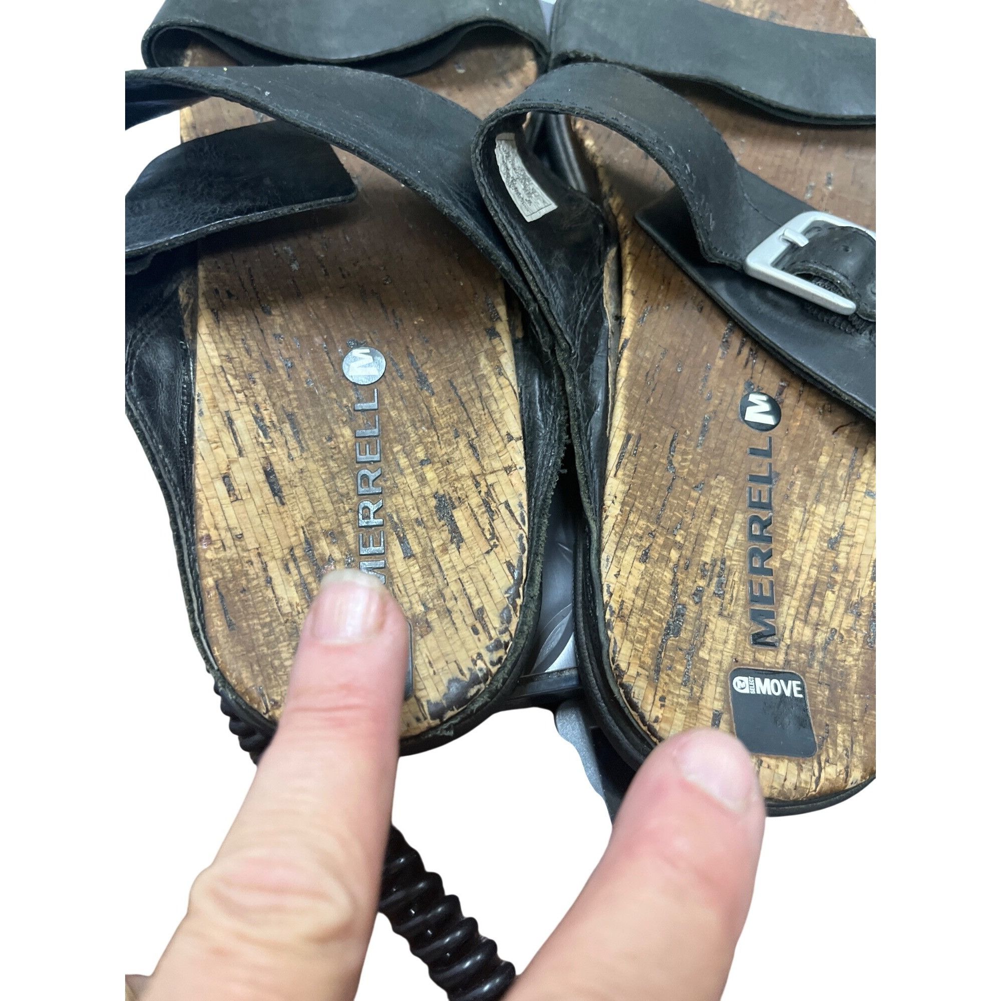 Merrell Merrell Select Move wms black leather slip on Sandals sz 9 S Size US 9 / IT 39 - 8 Thumbnail