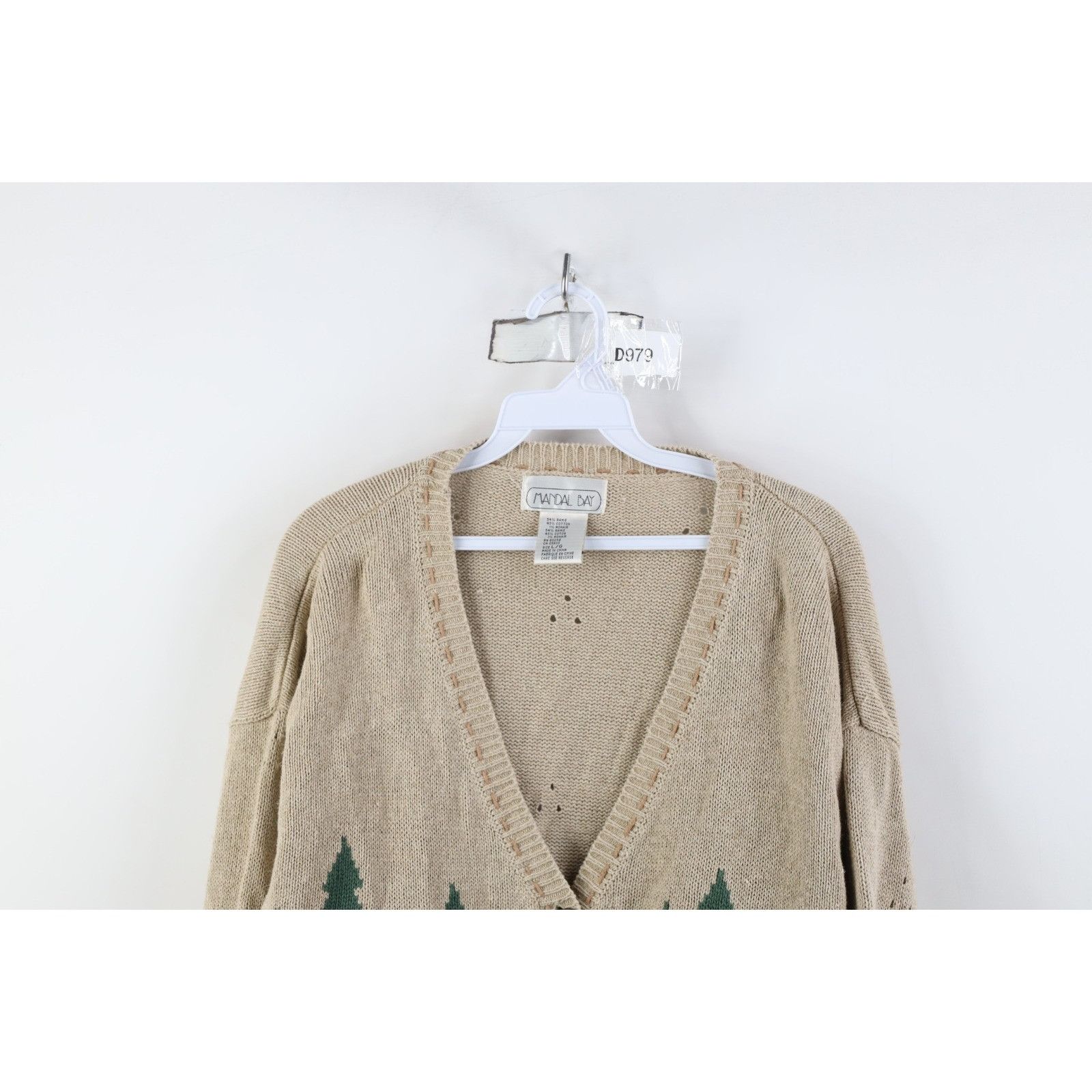 Vintage Vintage 90s Christmas Bear Mohair Blend Cardigan Sweater Size L / US 10 / IT 46 - 2 Thumbnail