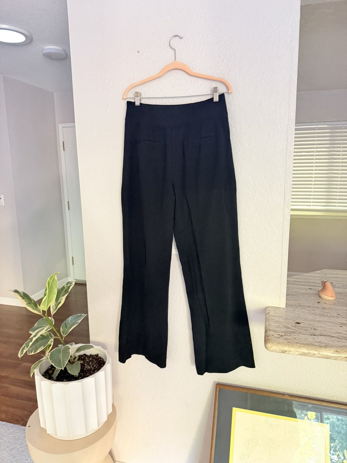 A.L.C. A.L.C. Estrada high waisted wide leg black trouser pants 10 Size 32" / US 10 / IT 46 - 12 Thumbnail