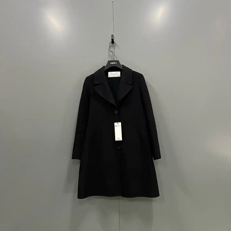 Valentino Valentino Black Cotton Long Coat for Women 0089 Size ONE SIZE - 1 Thumbnail